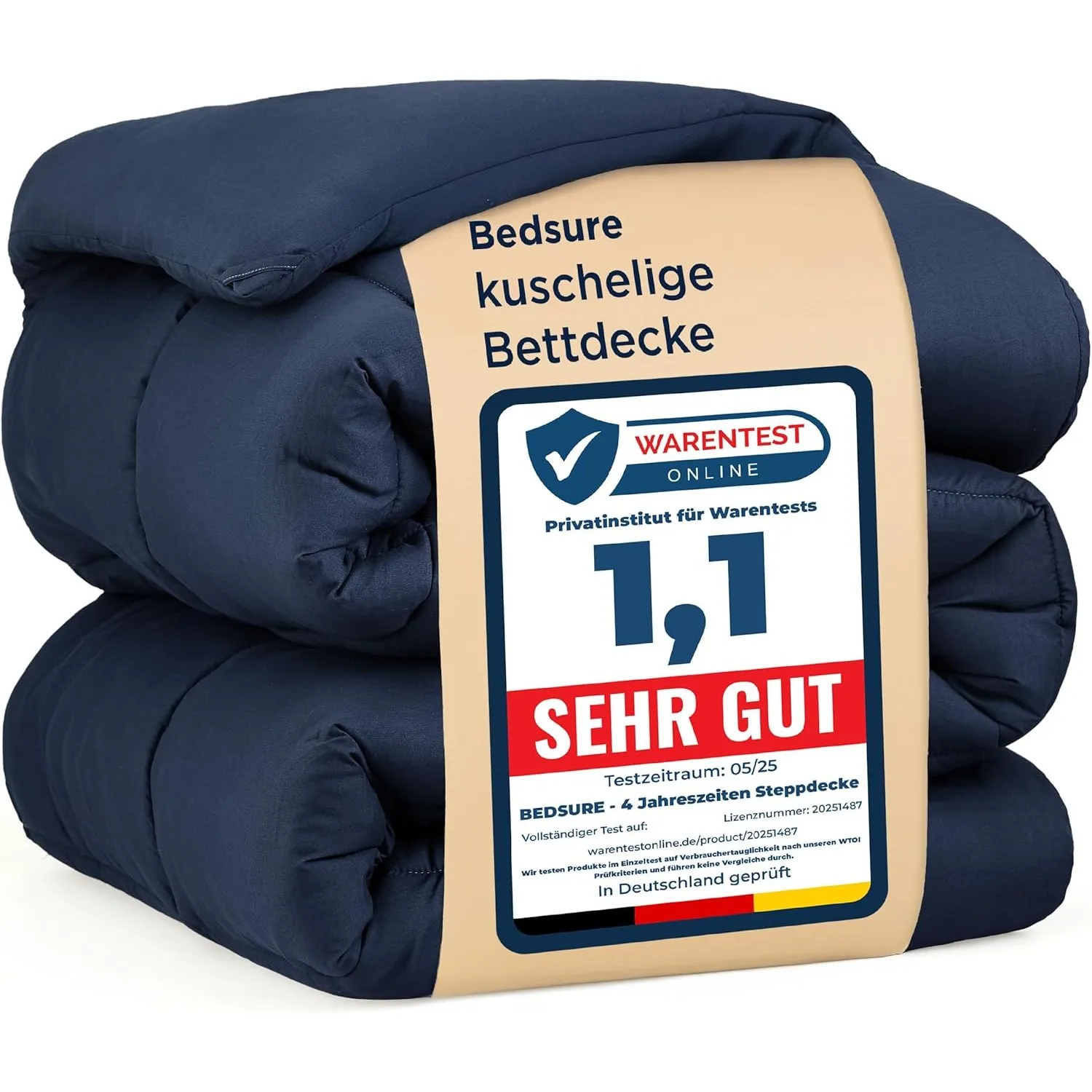 BEDSURE Bettdecke Ohne Bezug 200x200 - Bettdecke mit Integriertem Bezug | Bettdecke 200x200 für Allergiker Waschbare 4 …