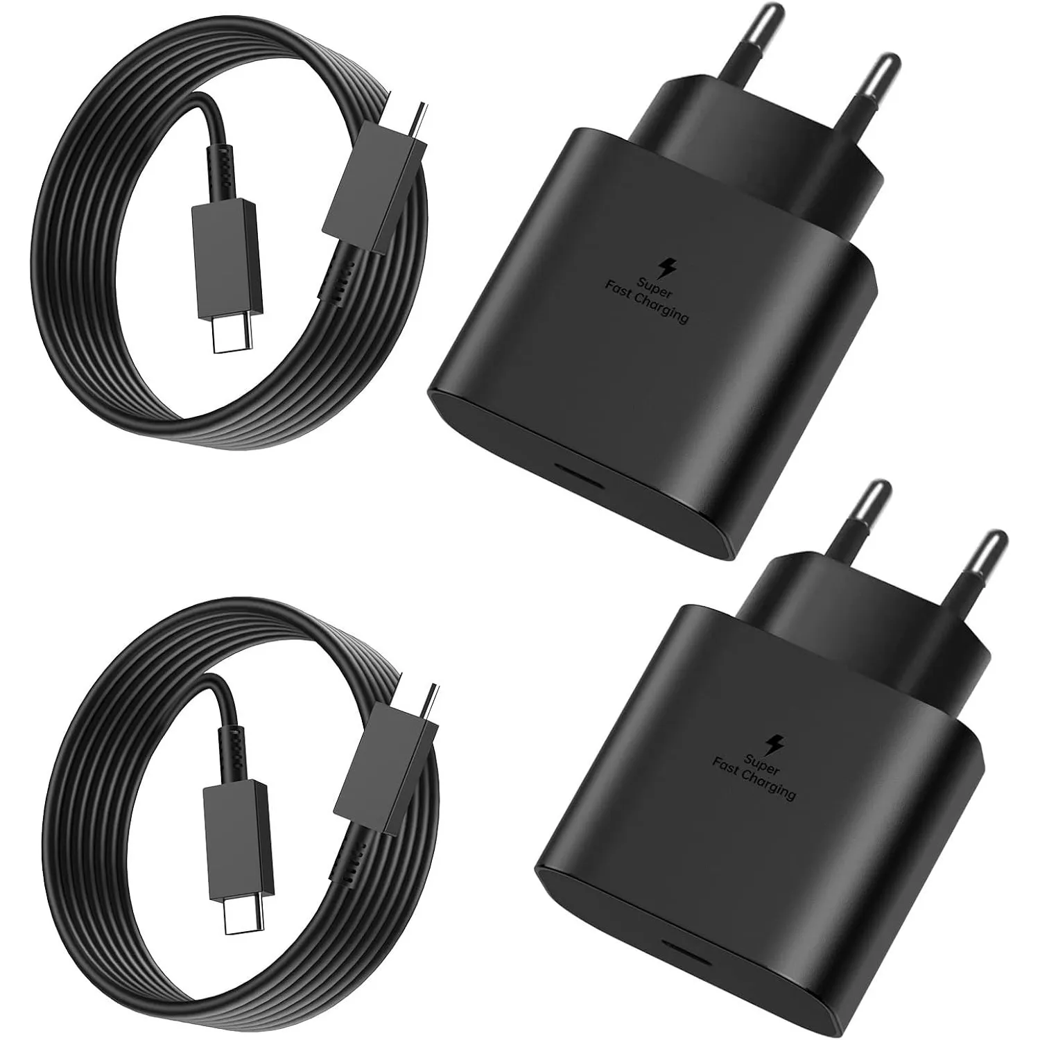2er-Pack 25W USB C Ladegerät für Samsung Galaxy,Super Fast Charger mit 2M Ladekabel Netzteil Adapter für Samsung Galaxy…