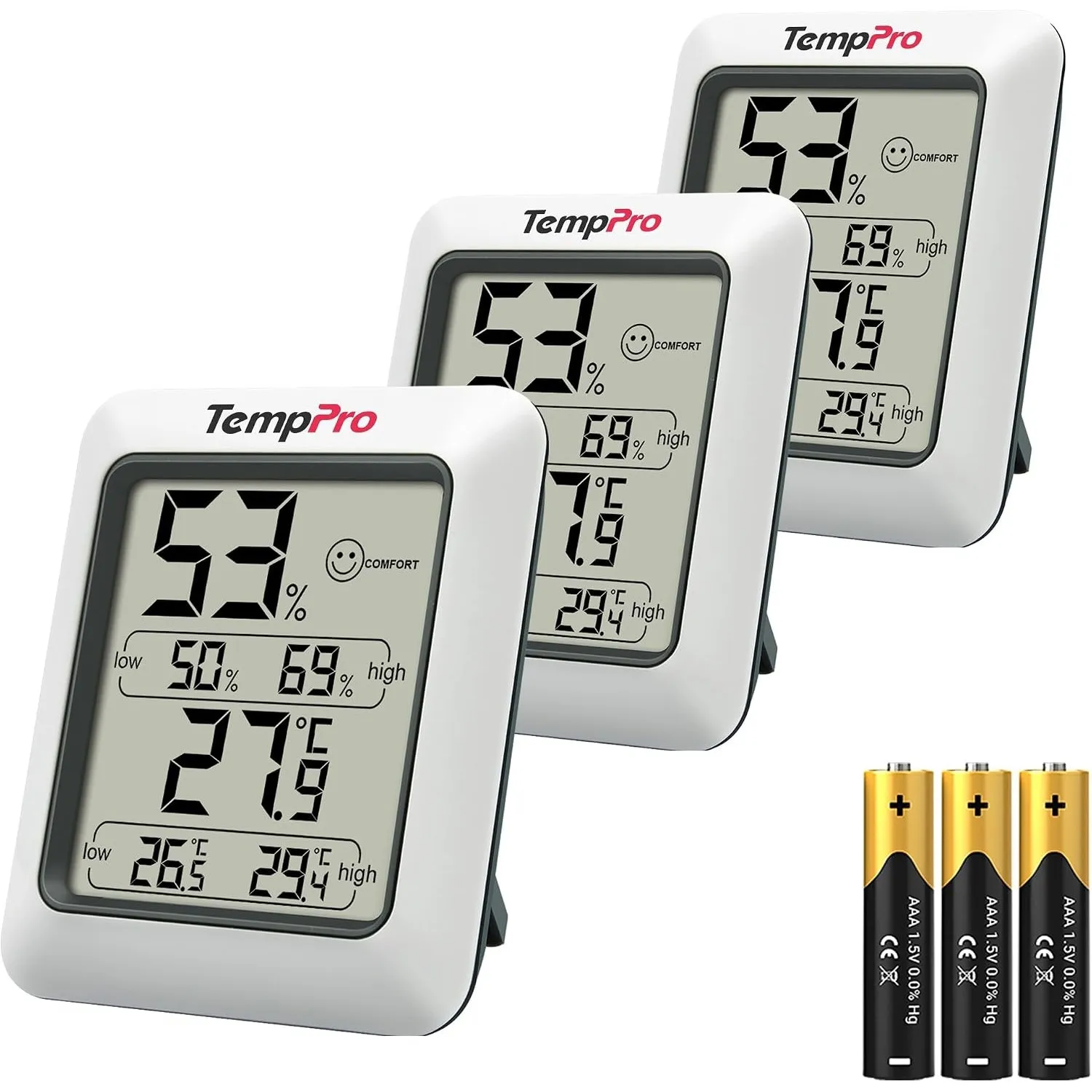 TempPro Thermo-Hygrometer Innen Raumthermometer Innen Hygrometer Digital