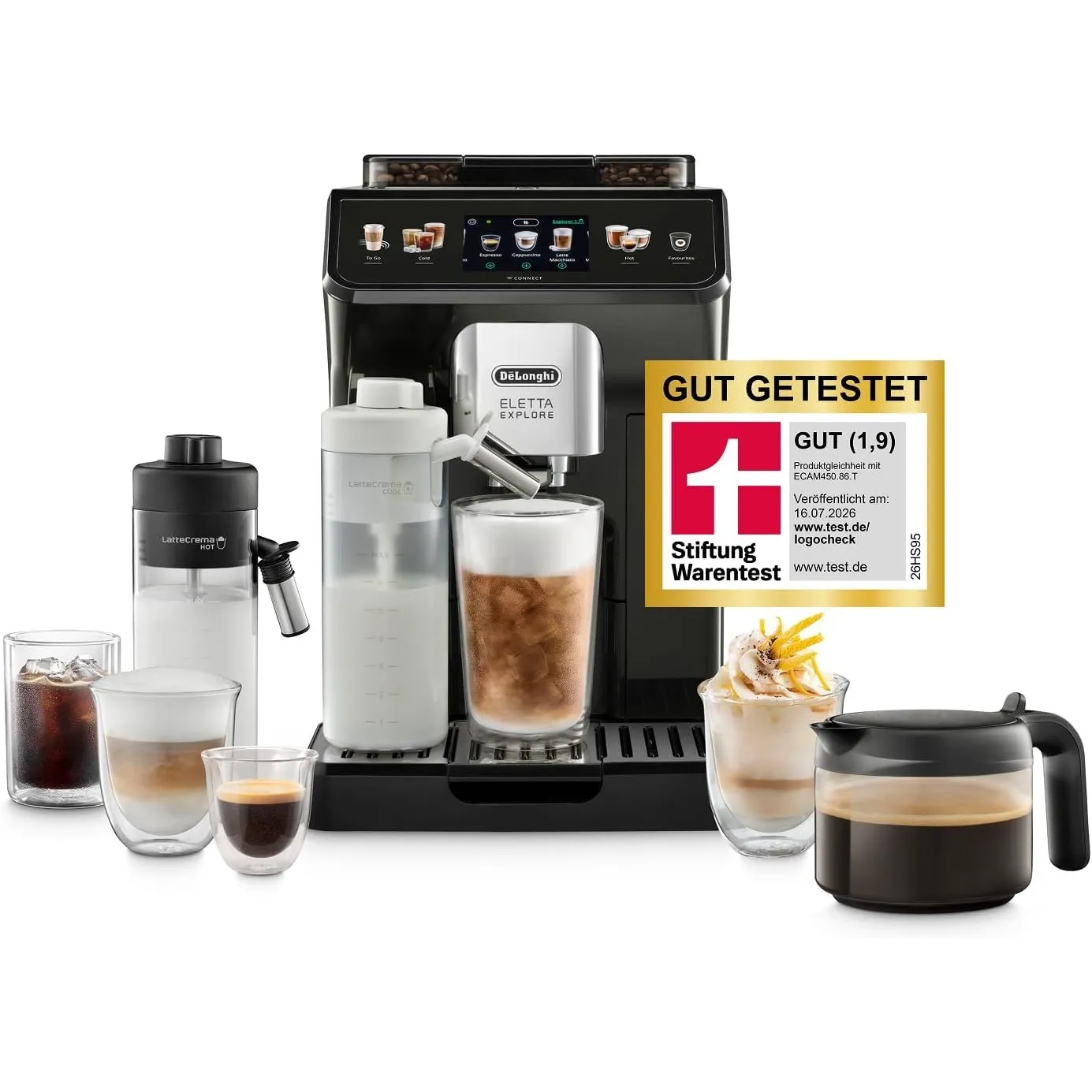 De'Longhi Eletta Explore - Kaffeevollautomat mit 50+ Getränken Cold Brew