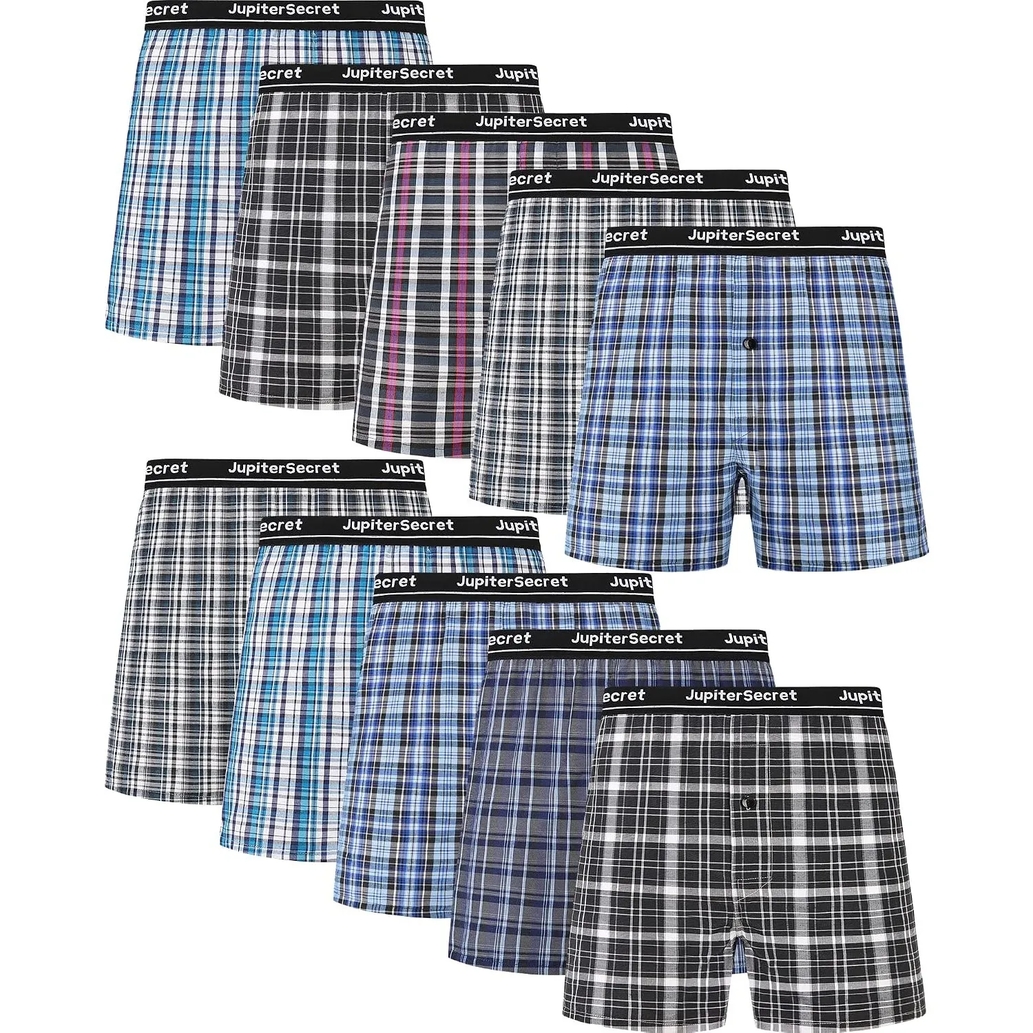 JupiterSecret Boxershorts Herren Baumwolle Unterhosen Männer Amarican Boxershorts 6er und 10er Packs