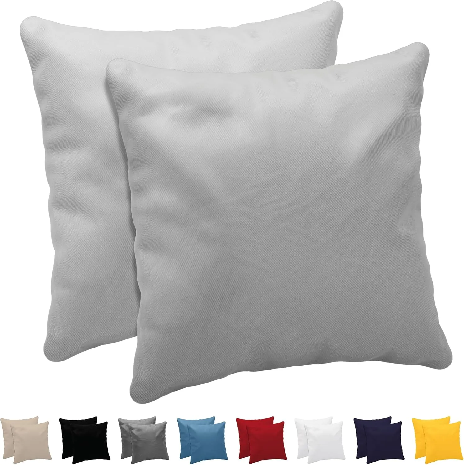 Kissenbezug 30x30 (Set mit 2) - 100% Jersey Baumwolle 150 g/qm Kissenbezüge -Grau - Für Kissen 30x30 cm - Kissenhülle - Kissenbezug - Resistent und Hypoallergen