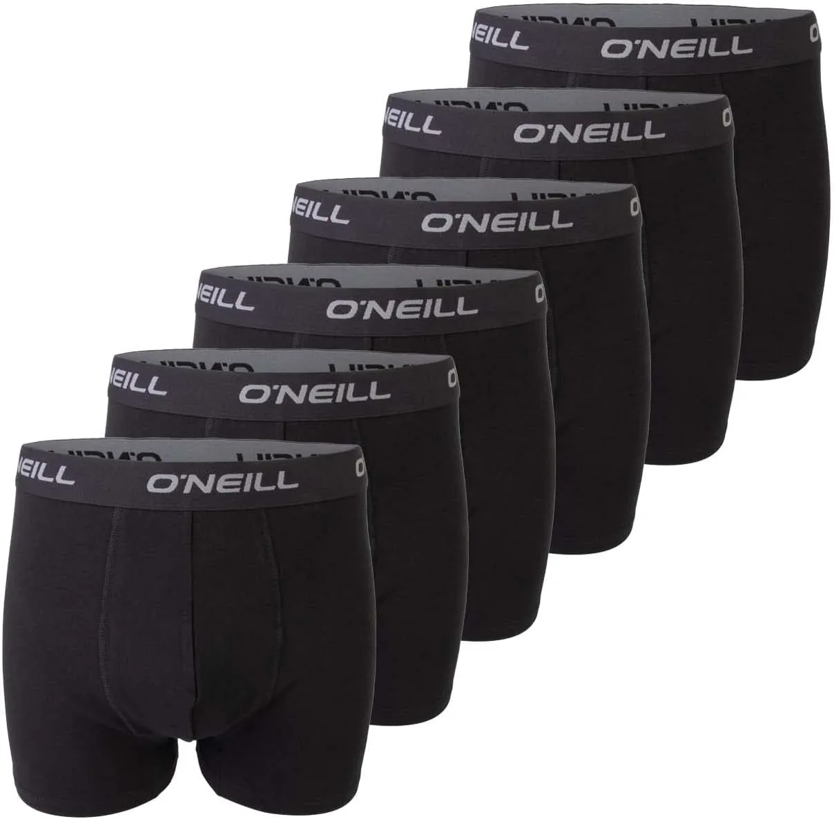 O'Neill Boxershorts Herren 6er Pack Baumwolle Uni Sport Boxer Männer Basic Trunk Unterwäsche Unterhose ohne Eingriff Sc…