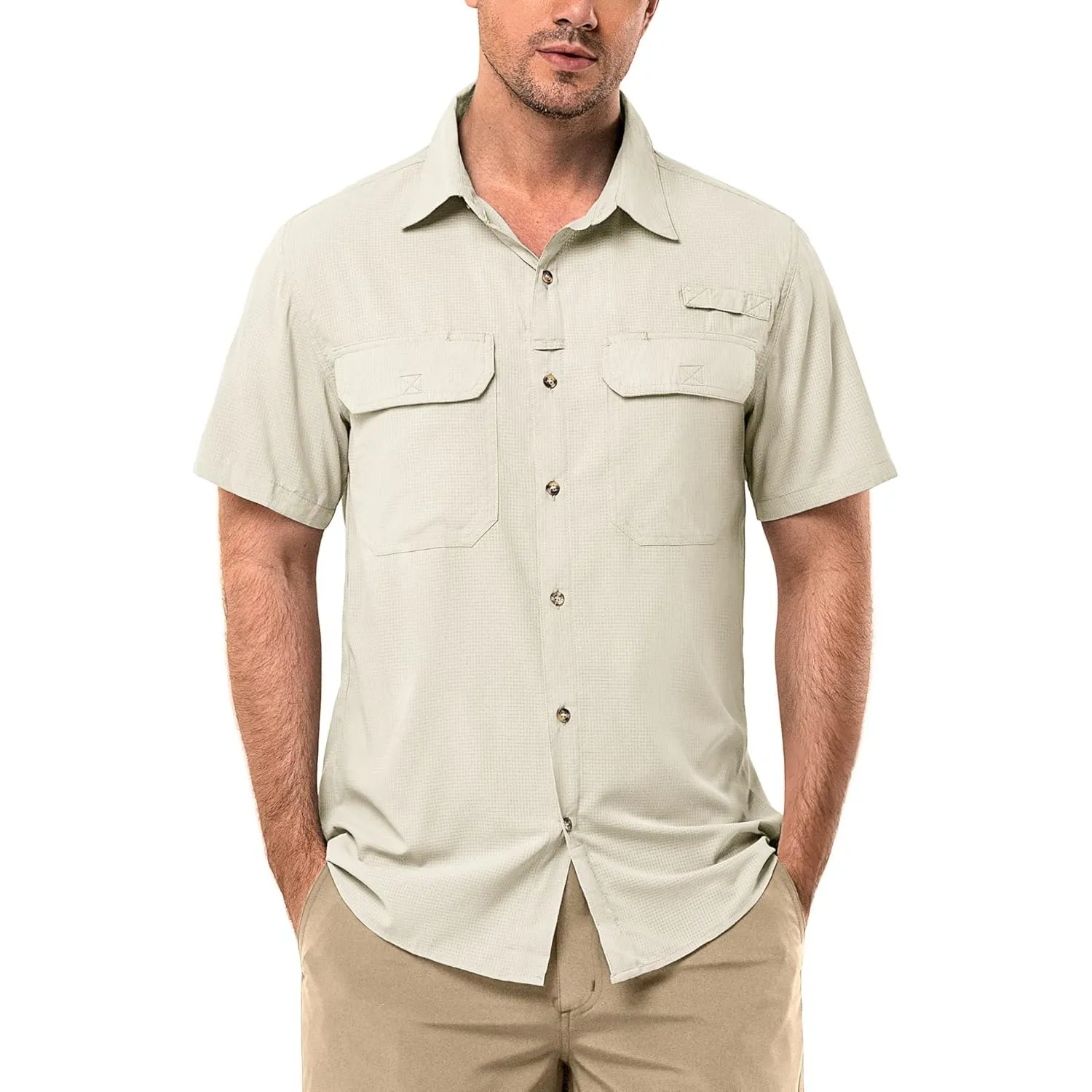 33,000ft Hemd Herren Kurzarm UPF50+ UV Schutz Outdoorhemd Schnelltrocknend Freizeithemd Funktionshemd Wanderhemd für An…