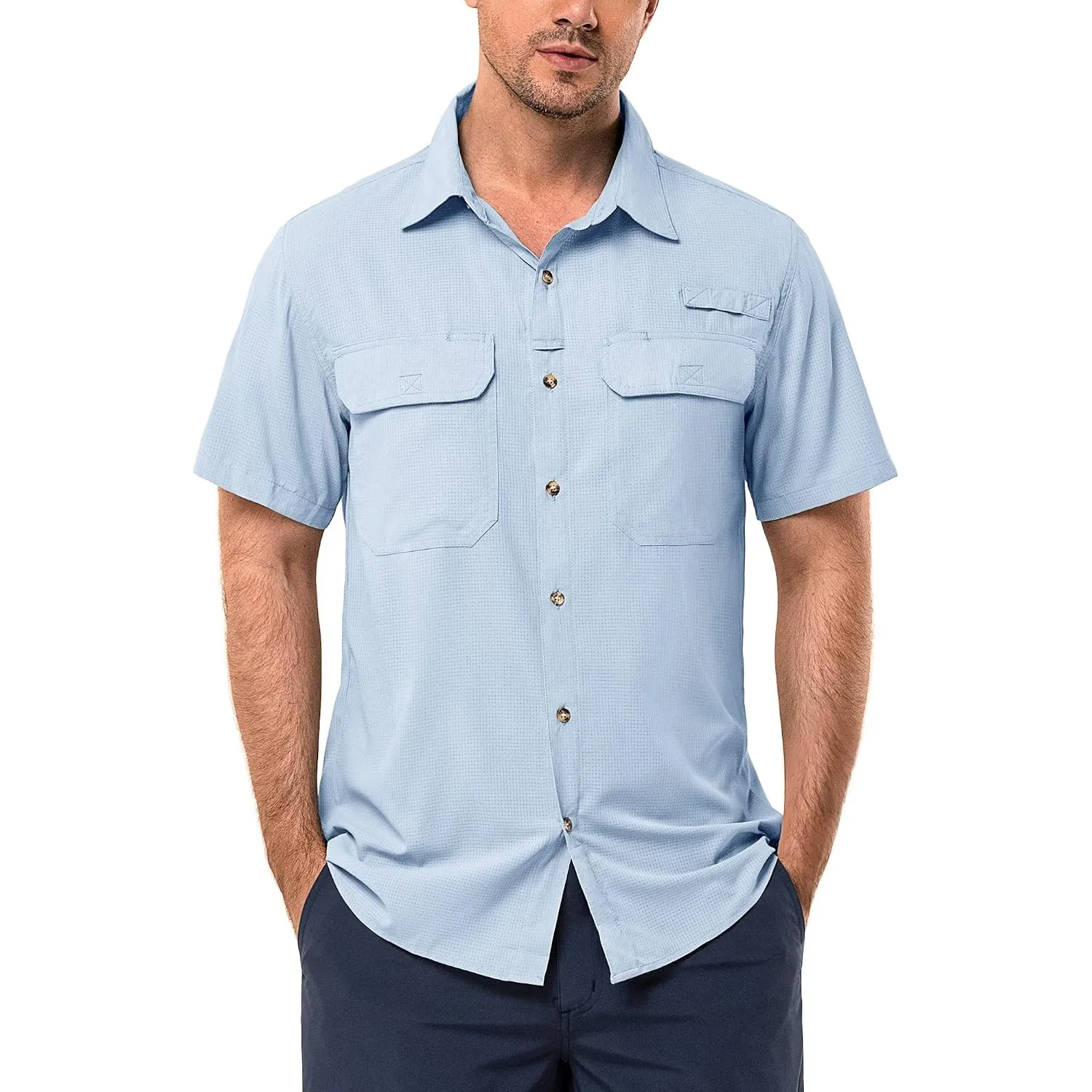 33,000ft Hemd Herren Kurzarm UPF50+ UV Schutz Outdoorhemd Schnelltrocknend Freizeithemd Funktionshemd Wanderhemd für An…