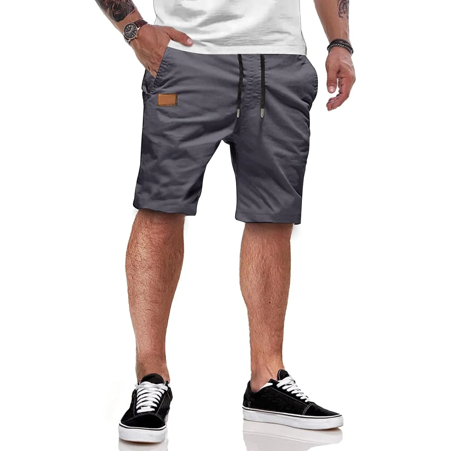 JMIERR Kurze Hosen Herren Sommer Shorts Herren Chino Baumwolle | Cargo Shorts Herren,Freizeit Shorts,Bequeme,mit Kordel…