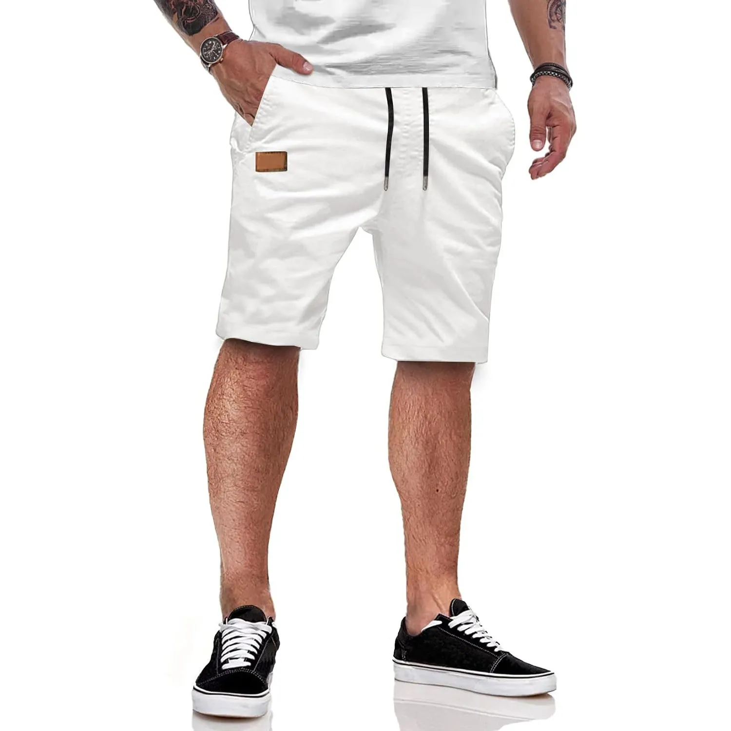 JMIERR Kurze Hosen Herren Sommer Shorts Herren Chino Baumwolle | Cargo Shorts Herren,Freizeit Shorts,Bequeme,mit Kordel…