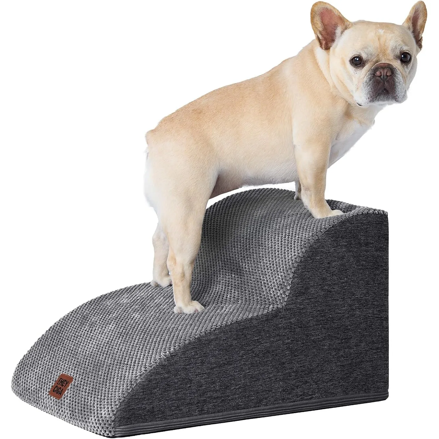 EHEYCIGA Hundetreppe für Kleine Hunde 30 cm Hoch, 2 Stufen, Grau