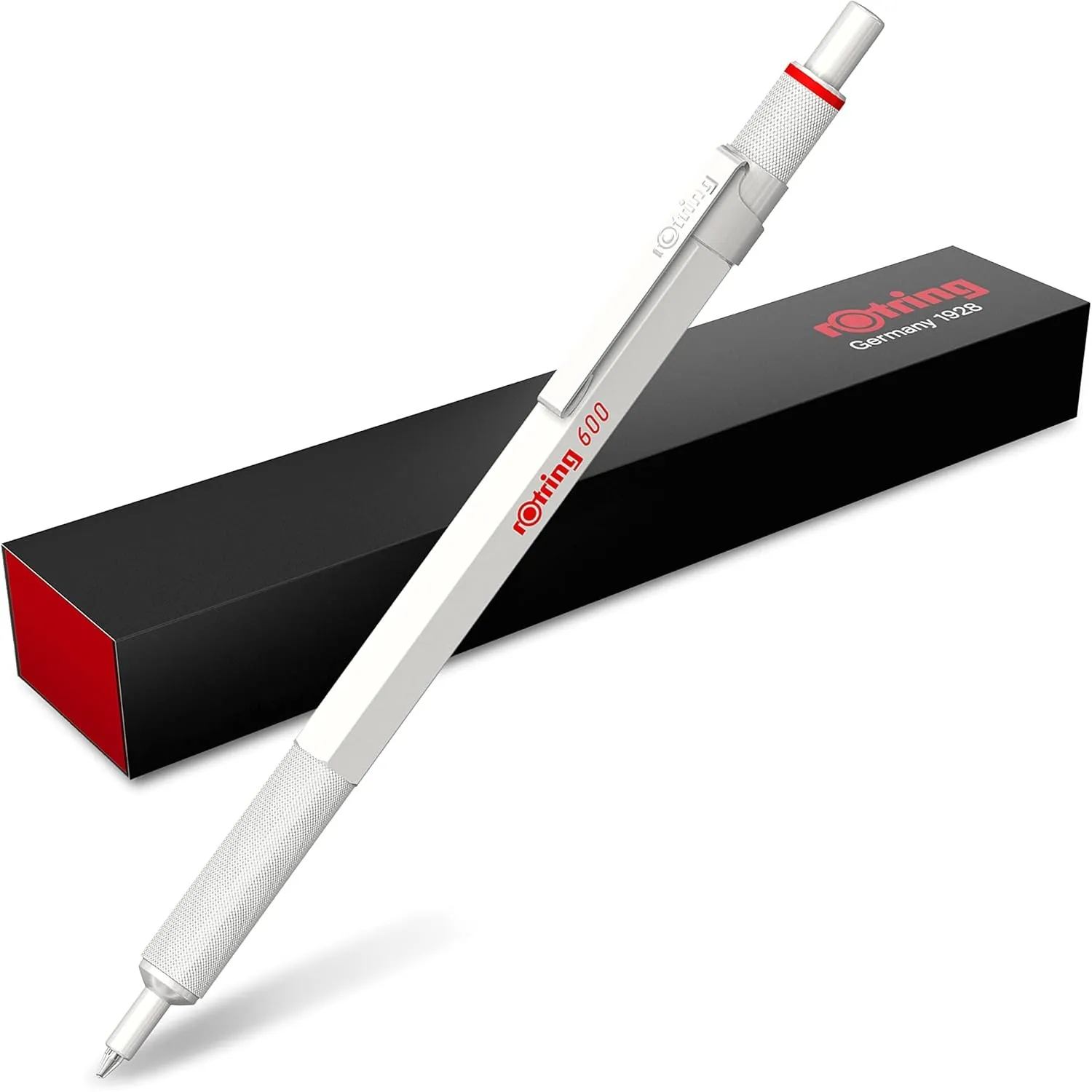 rOtring 600 Kugelschreiber | mittlere Spitze | Schwarze Tinte | perlweißer Schaft | nachfüllbar
