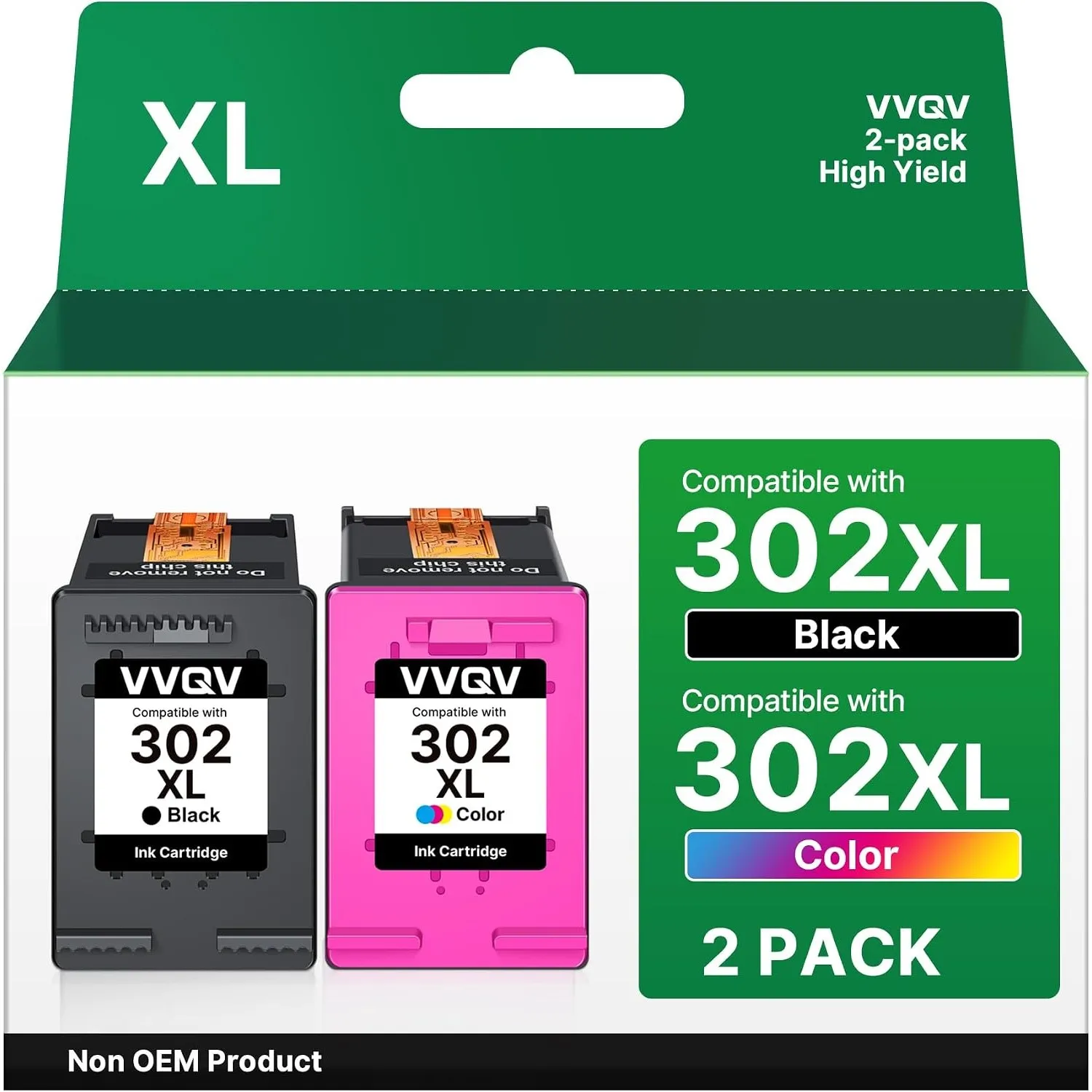 VVQV 302 XL Druckerpatronen Multipack 302XL Ersatz für HP 302 Druckerpatronen Schwarz und Farbe für HP Envy 4525 4520 4…