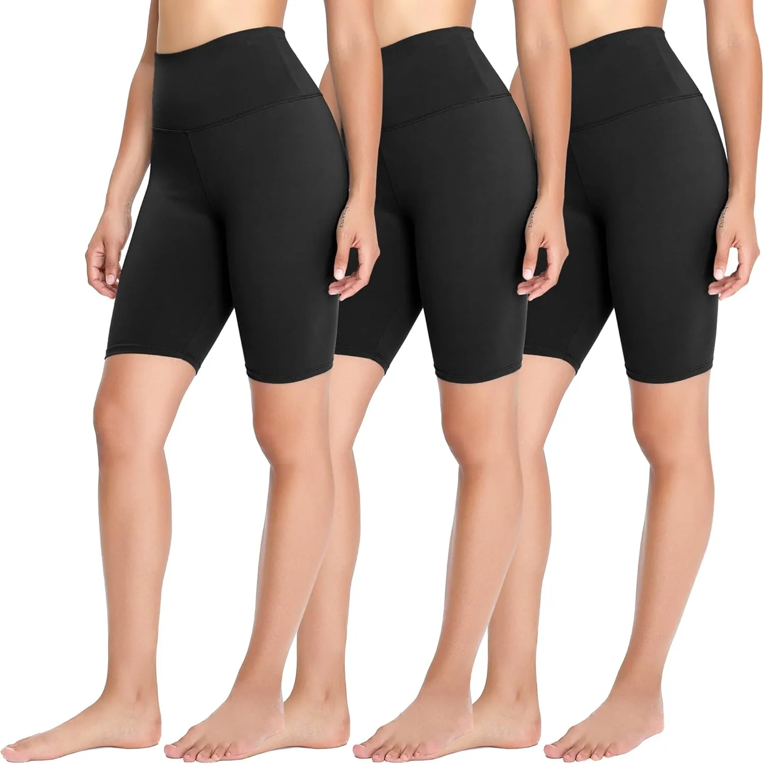FOTOCITI Pack of 3 Women's Cycling Shorts, High Waist Short Sports Trousers, Elastic Shorts, Summer Leggings, Trousers …