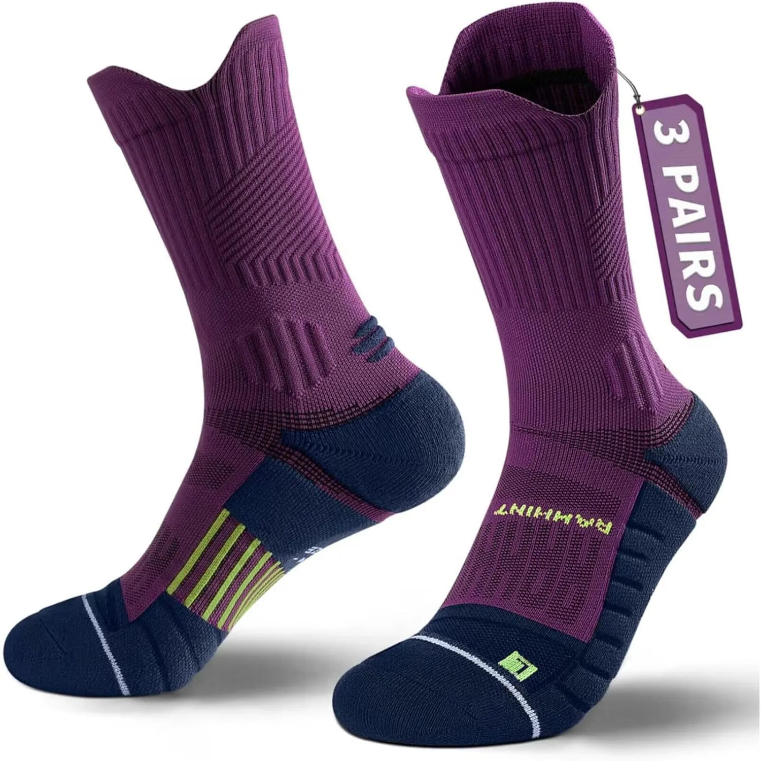 Rahhint Coolmax 3 Pack Kompressions Laufsocken Herren Damen