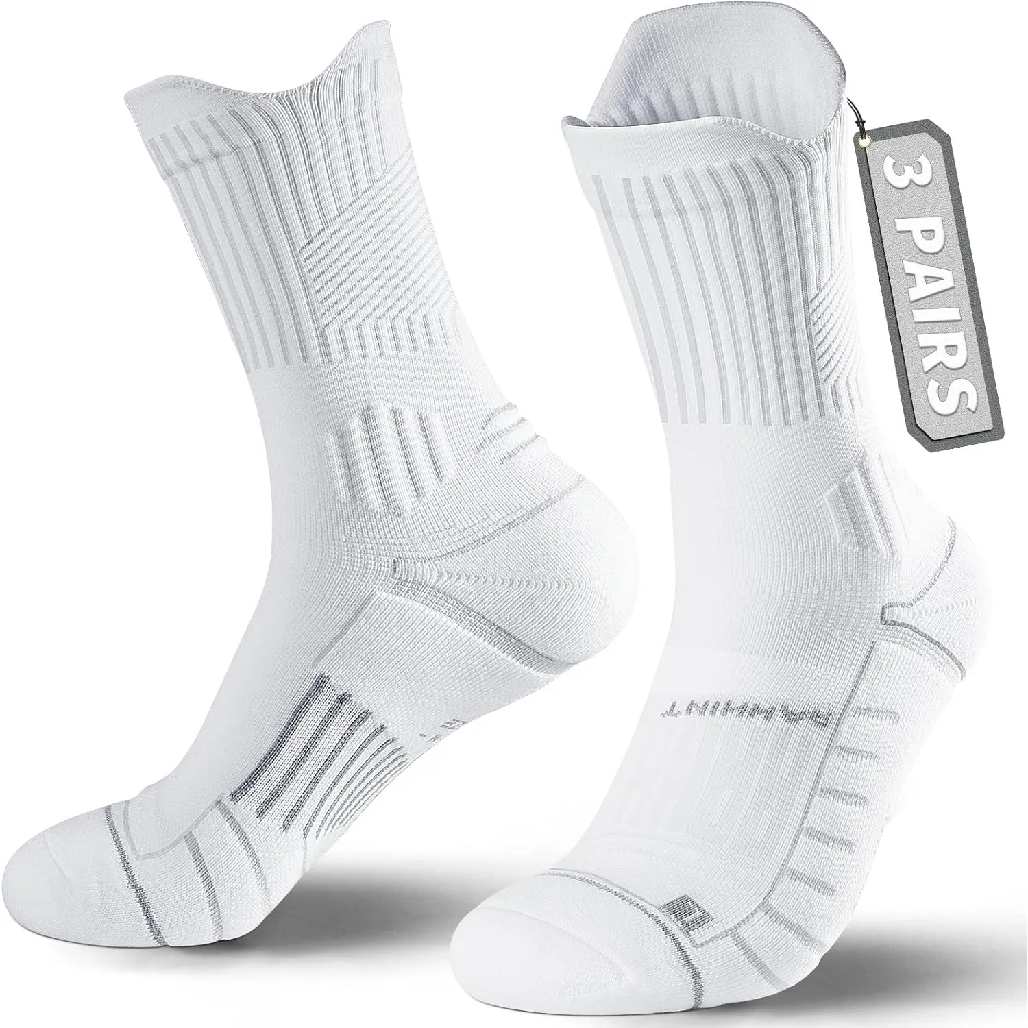 Rahhint Coolmax 3 Pack Kompressions Laufsocken Herren Damen Anti-Blasen-socken Running Socks Sportsocken mit TAB-Design…