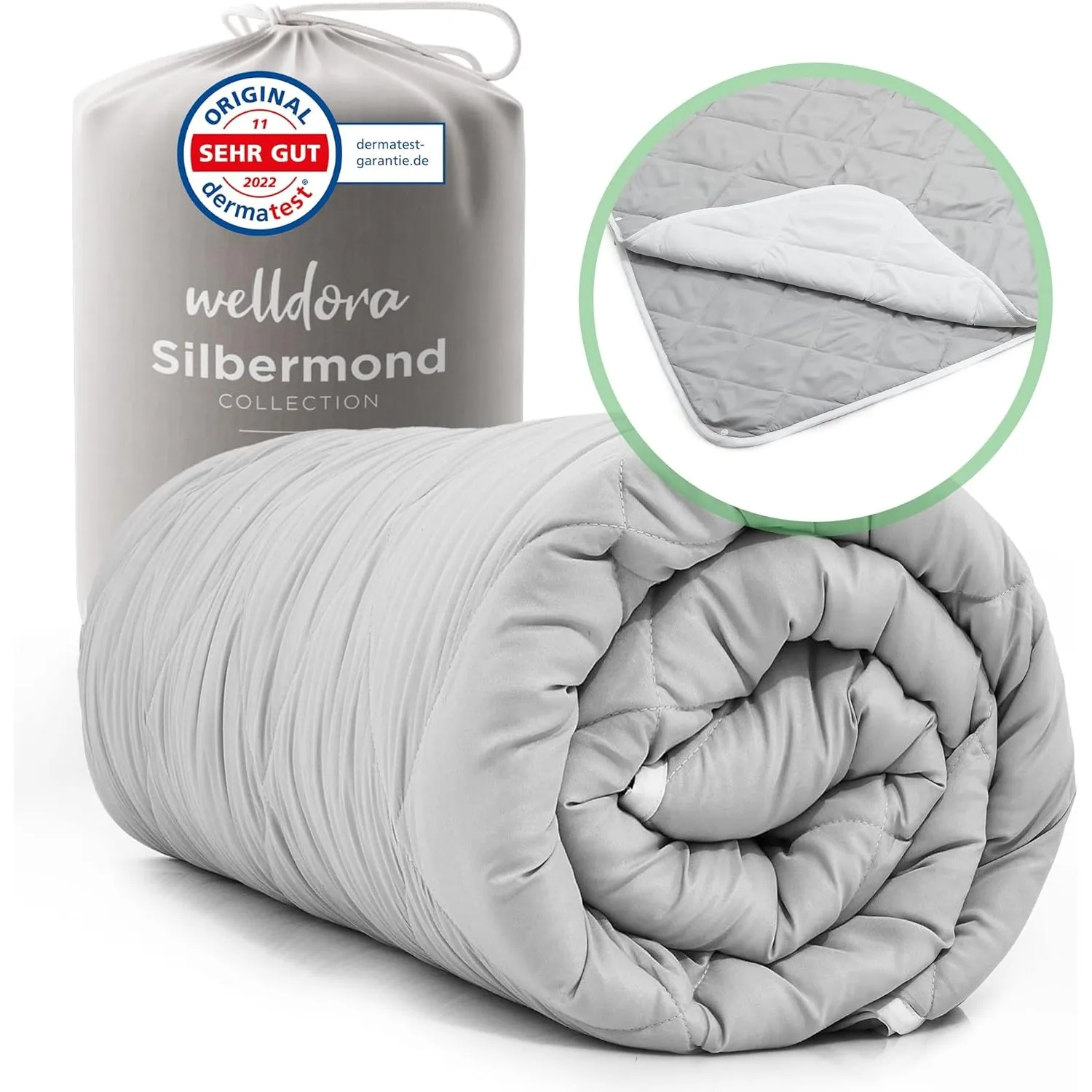 Welldora OPTICLIMA Allergiker Bettdecke 155x220 | Fachärztlich getestet & Oeko-Tex | Zweiteilige Sommerdecke & Winterde…