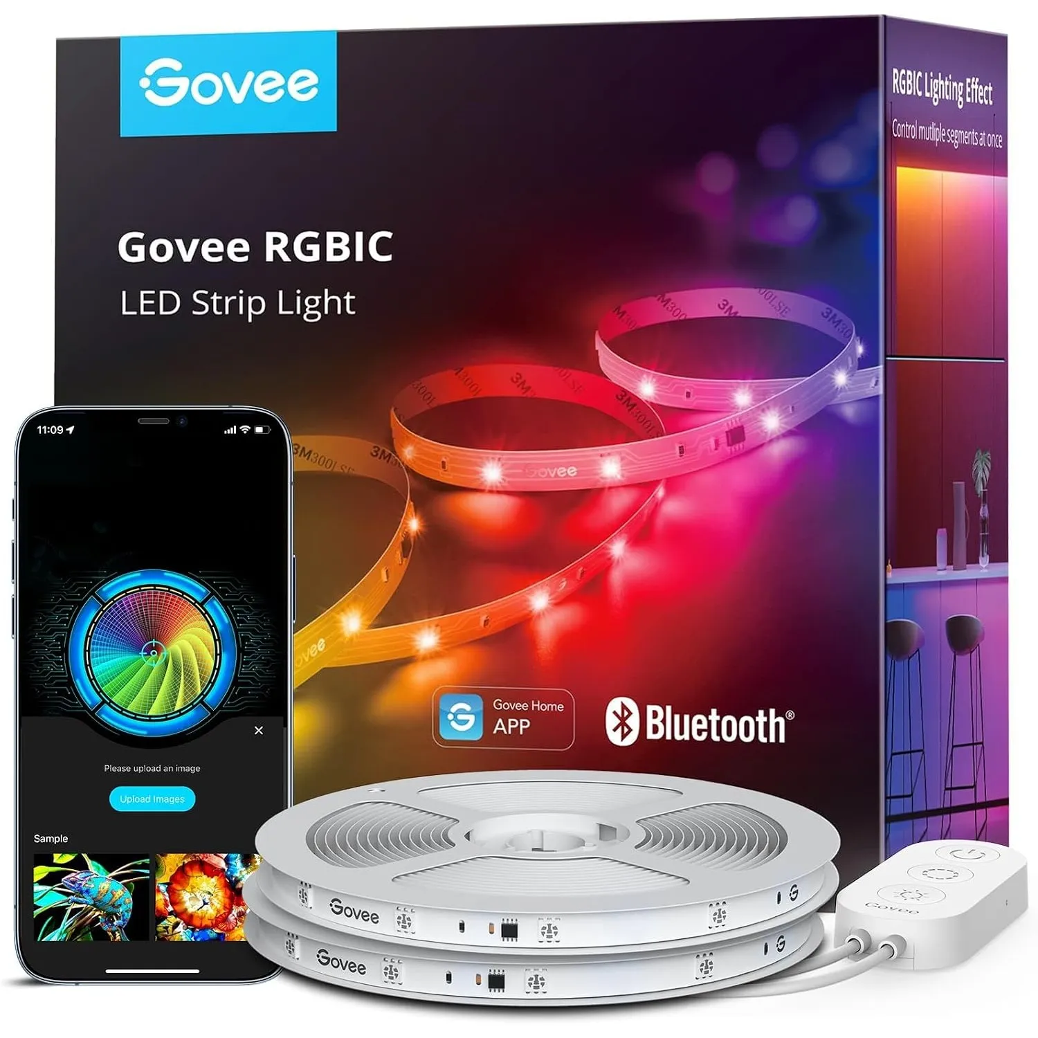 Govee LED Strip 20m, RGBIC LED Streifen mit Segmentcontrol, Musik Sync