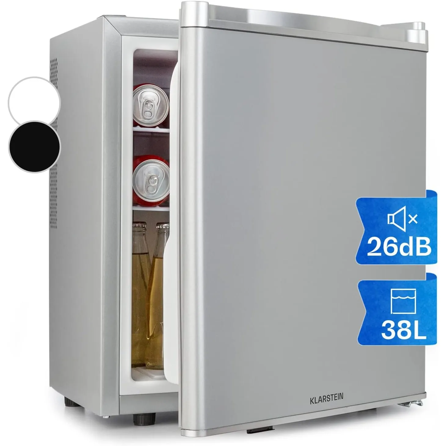 Klarstein Mini Kühlschrank für Zimmer, Mini-Kühlschrank für Getränke, Snacks & Kosmetik, Kleine Minibar, Kühlschrank Kl…