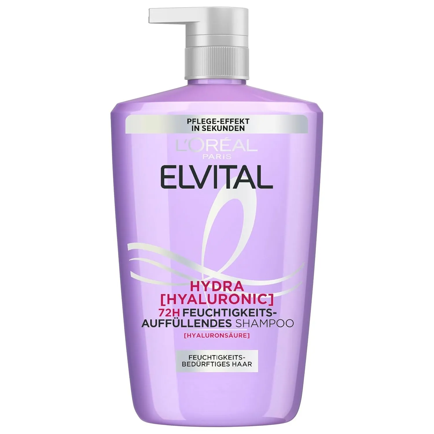 L'Oréal Paris Elvital Hydra Hyaluronic feuchtigkeitsspendendes XXXL Shampoo für glänzendes Haar, Hyaluron Shampoo für e…