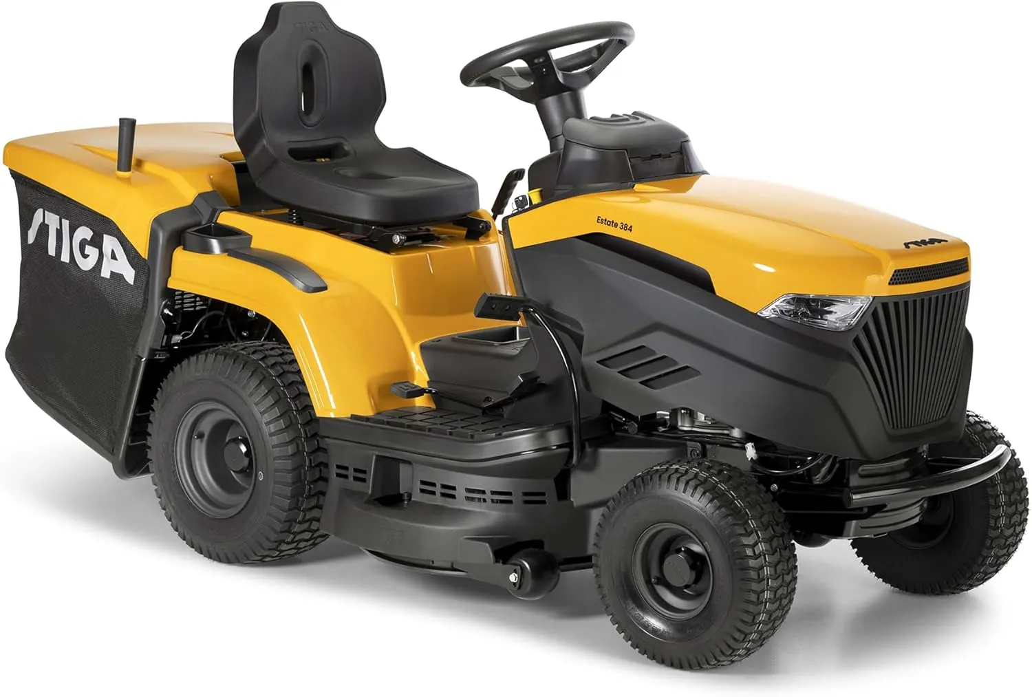 STIGA Estate 384 Benzin-Gartentraktor - 432cc ST 450 Motor, 84cm Mähdeck, 240L Grasauffangbehälter, Hydrostatisches Get…