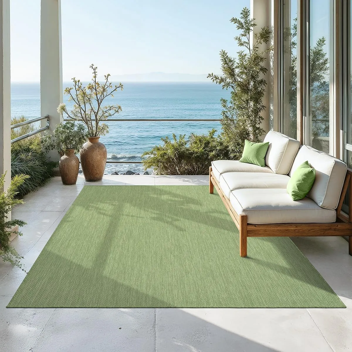 Mia´s Teppiche Malaga Outdoor Teppich Wetterfest – Balkonteppich & Terrassenteppich, Indoor Outdoor Flachgewebe, Waschb…