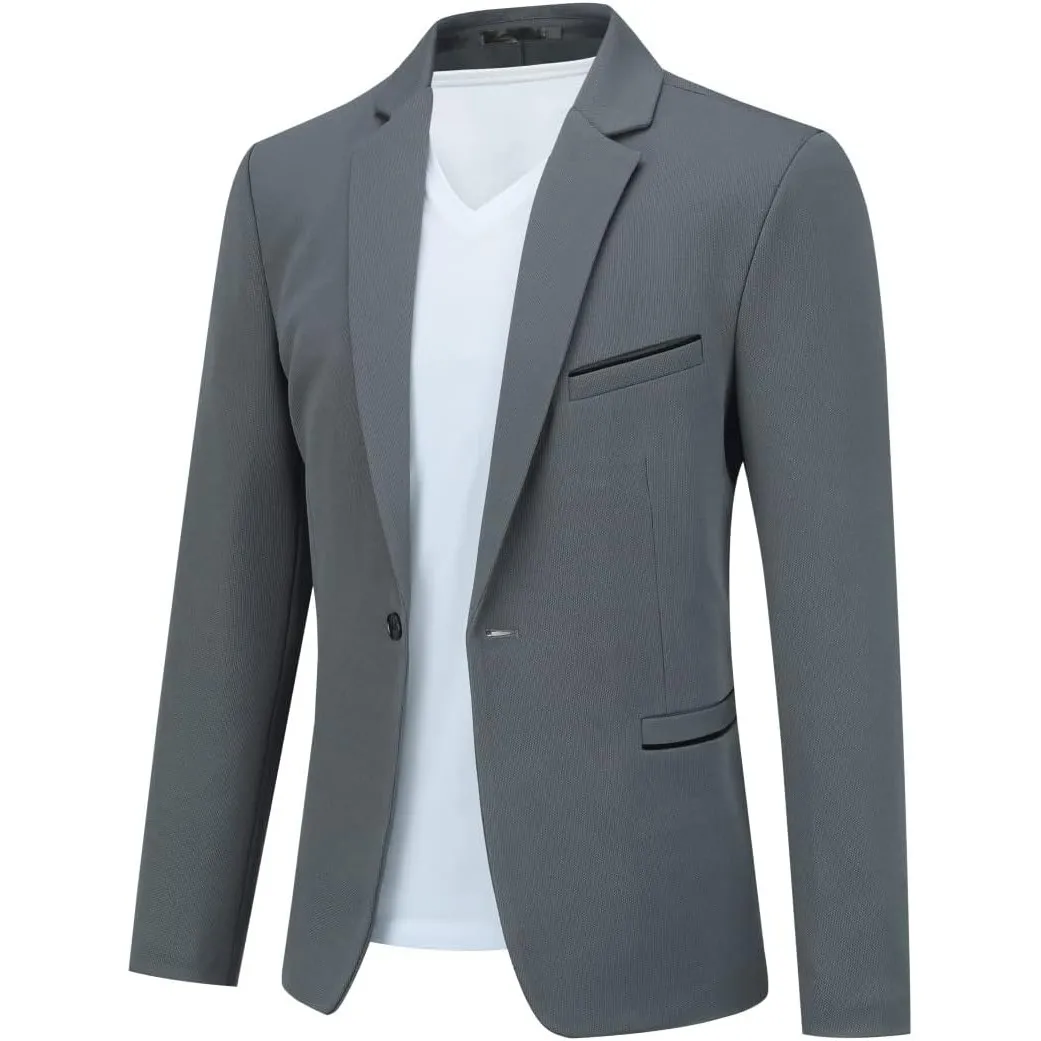 Allthemen Herren Sakko Sportlich Modern Stretch Blazer Männer Slim Fit Freizeit Jackett Business Anzugjacke