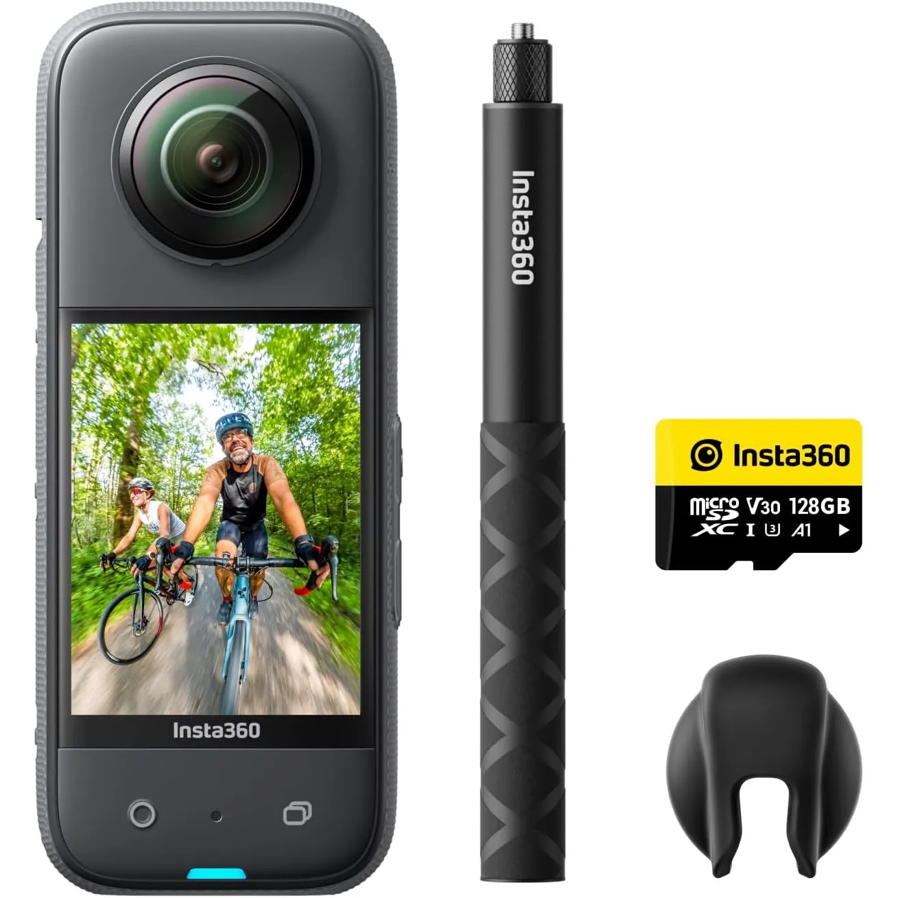 Insta360 X3 Vlog-Bundle - wasserdichte 360°-Actionkamera mit 1/2"-Sensor, 5,7K 360°, 72MP 360°-Fotos, Stabilisierung, 2…