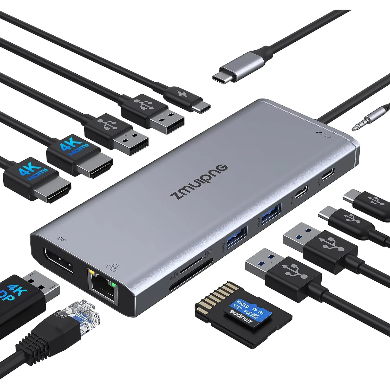 USB C Docking Station 2 Monitore, Laptop Dockingstation Triple Display