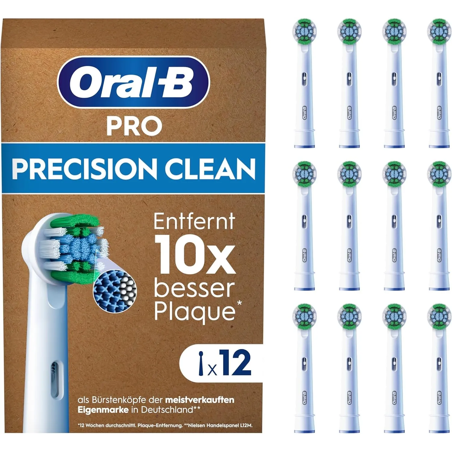 Oral-B Pro Precision Clean Aufsteckbürsten — ORIGINAL Zahnbürstenaufsatz für Elektrische Oral-B Pro Zahnbürsten — Ersat…
