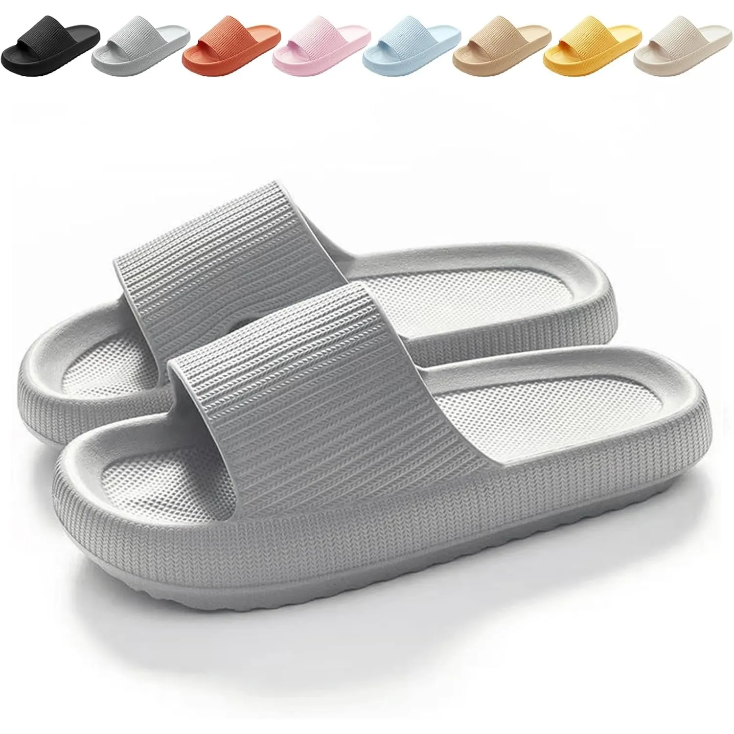 Calish Badeschuhe Herren Damen Cozislides Original Slippers Cloudyzz Schlappen Wolke rutschfeste Badelatschen Hausschuh…