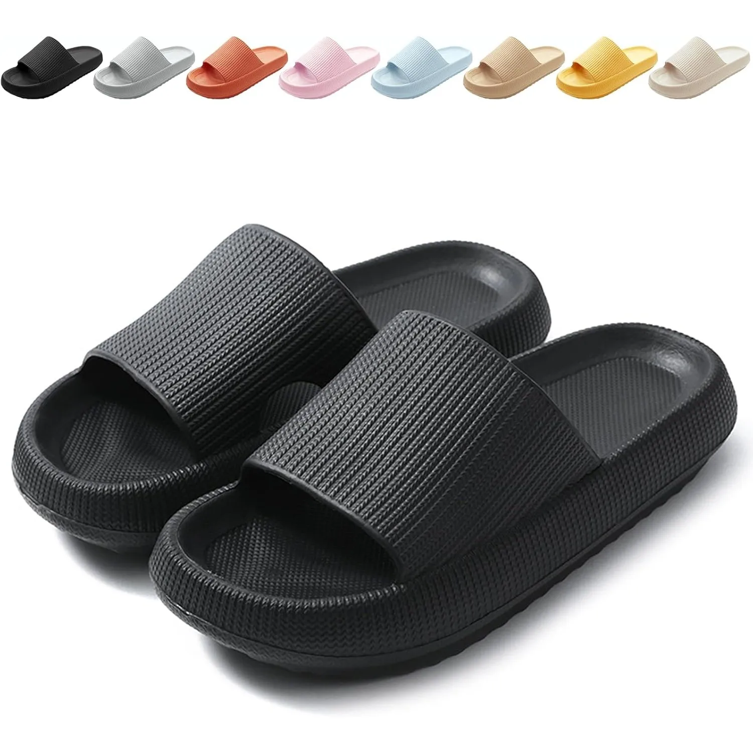 Calish Badeschuhe Herren Damen Cozislides Original Slippers Cloudyzz Schlappen Wolke rutschfeste Badelatschen Hausschuh…
