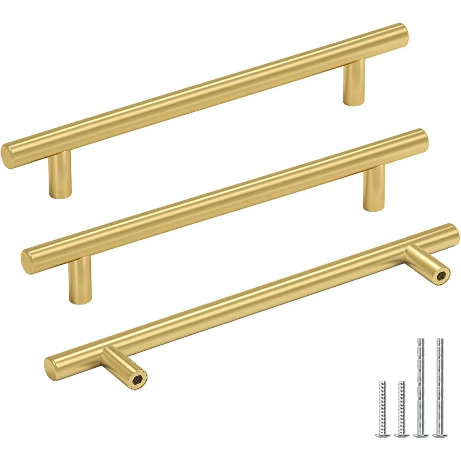 Goldenwarm 15 Stück Möbelgriffe Gold 160mm Lochabstand Schubladen Griffe für Küchenschränke Gold Schrankgriffe Schublad…