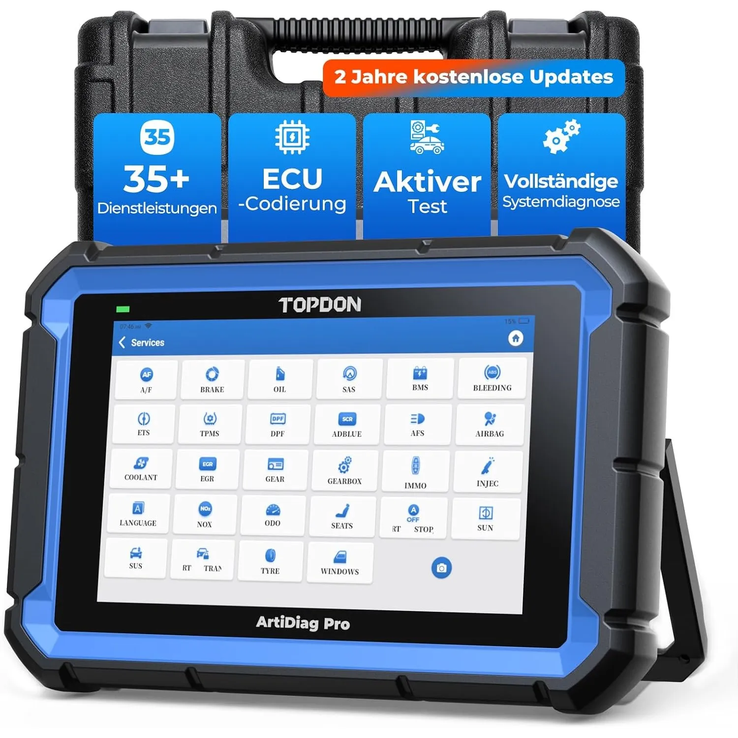 TOPDON ArtiDiag Pro V2.0 OBD2 Diagnosegerät Auto mit ECU/Online-Codierung