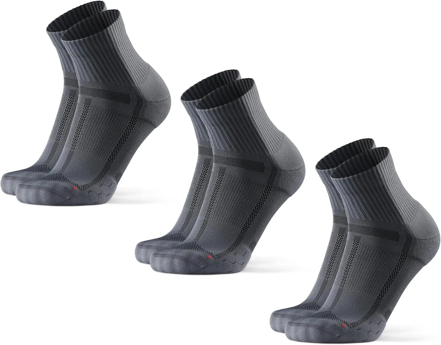 DANISH ENDURANCE Quarter Laufsocken, Knöchelhohe Sportsocken, Atmungsaktive Socken, Leichte Kompression, Gepolstert & A…