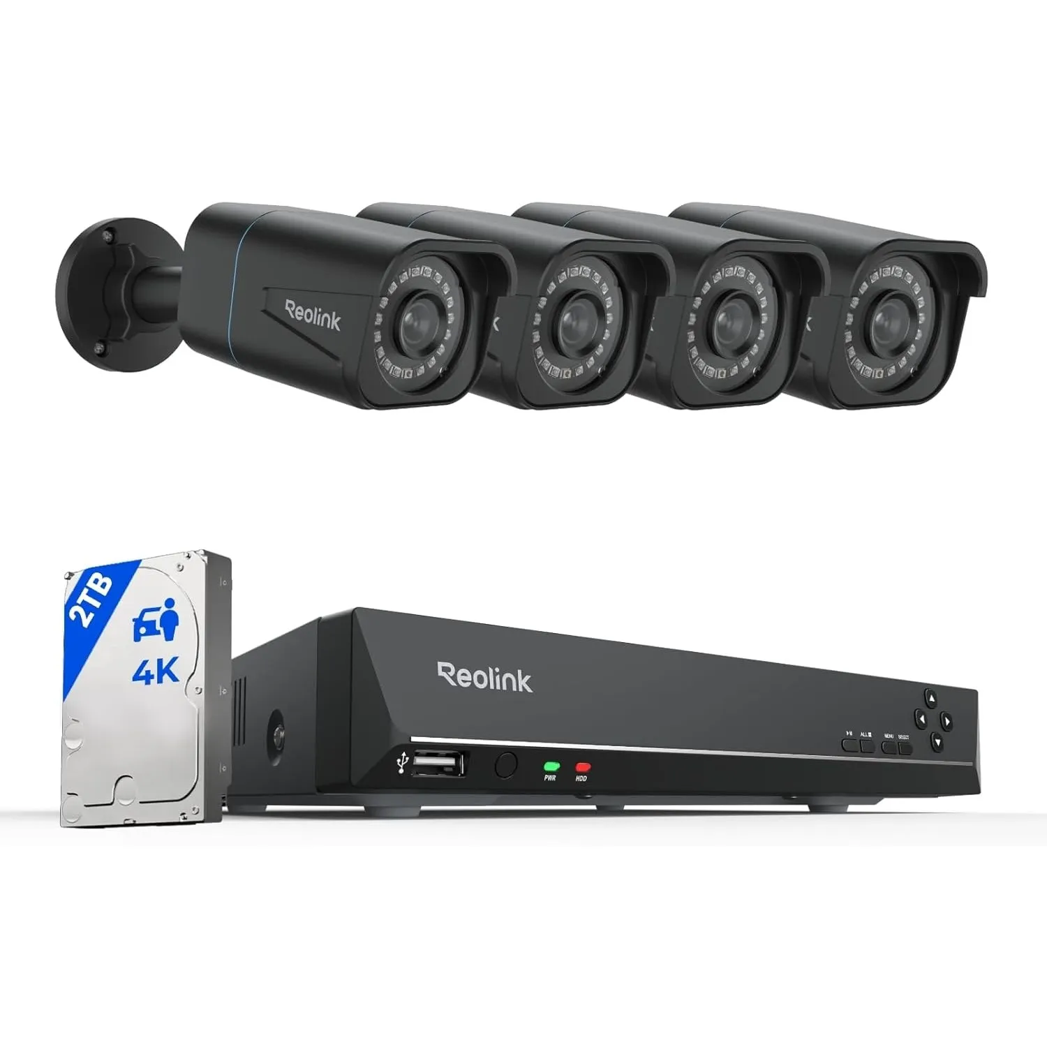Reolink 4K PoE Überwachungskamera Aussen Set, Personen-/ Fahrzeugerkennung