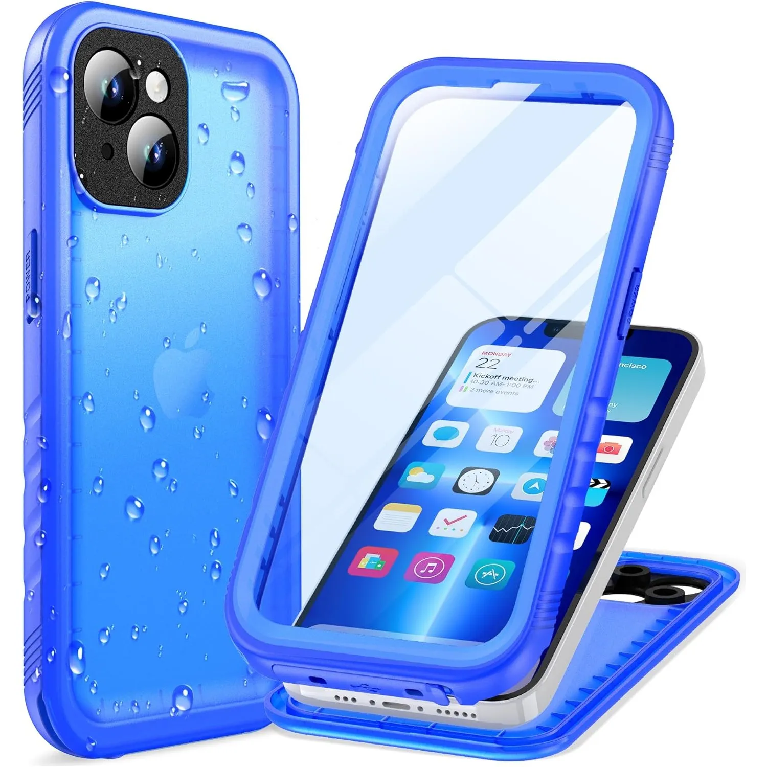 Cozycase TOP Militärschutz für iPhone 14 wasserdichte 360 Grad Hülle - 2m Sturzfest Panzerhülle Outdoor Case Komplettsc…