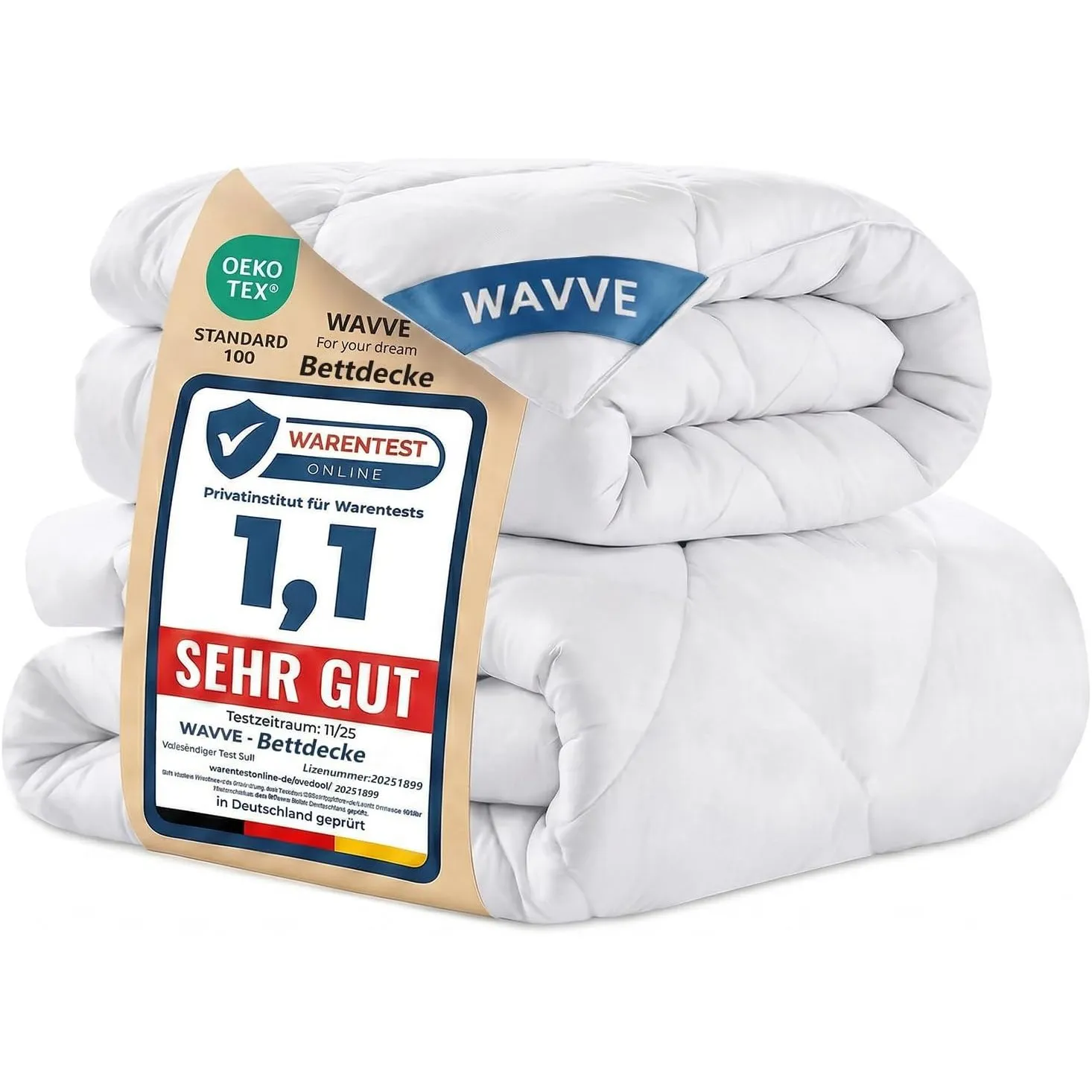 WAVVE Bettdecke 135x200 cm 2 teilig Inklusive Ganzjahresdecke 300gsm + Sommerdecke 150gsm ＝ Winterdecke 450gsm, Steppde…