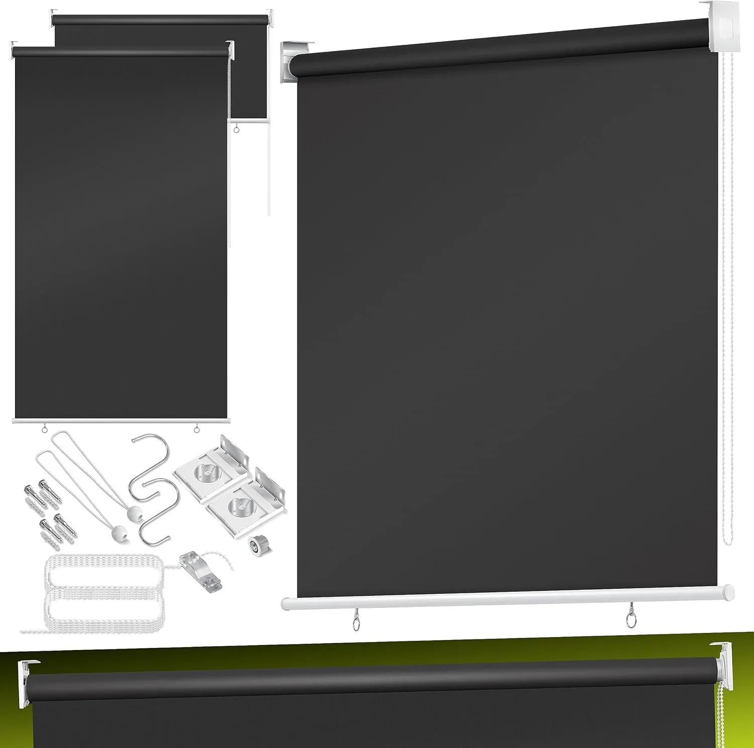 KESSER® Senkrechtmarkise Vertikalmarkise Balkonmarkise 180 x 240 cm Sichtschutz Sonnenschutz Seitenrollo Beschattung, Balkonrollo Stabil und wetterbeständig, für Balkon, Terrasse, Garten, Anthrazit