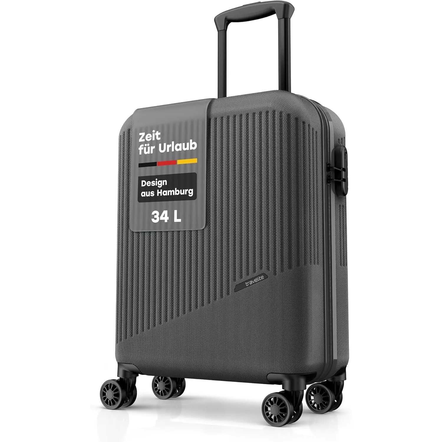 Travelite Handgepäck Koffer Bali Größe S, 55x39x20 cm, 2,5 kg, leicht | kratzfester ABS Hartschalenkoffer, Bordtrolley …