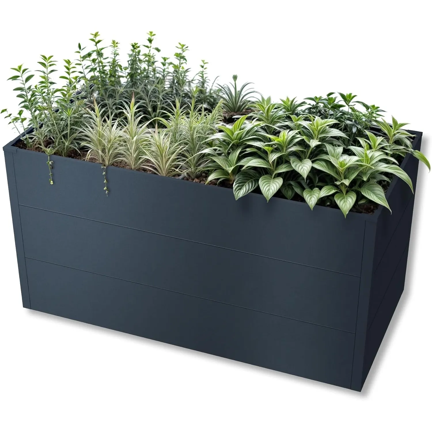 Metzler Hochbeet für den Garten – Stahl in Anthrazit | Witterungsbeständiges Metall-Gartenbeet, Pflanzenbeet, Blumenhoc…