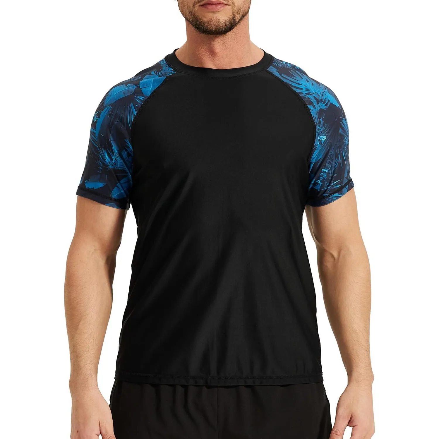 VAYAGER Herren-Badeshirts Rash Guard UPF 50+ Kurzarm, schnell trocknend, lockere Passform, Wassersurf-Shirt