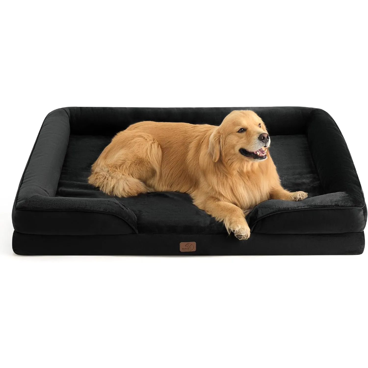 BEDSURE orthopädisches Hundebett Ergonomisches Hundesofa - 132x104 cm Hundecouch mit eierförmiger Kistenschaum für groß…
