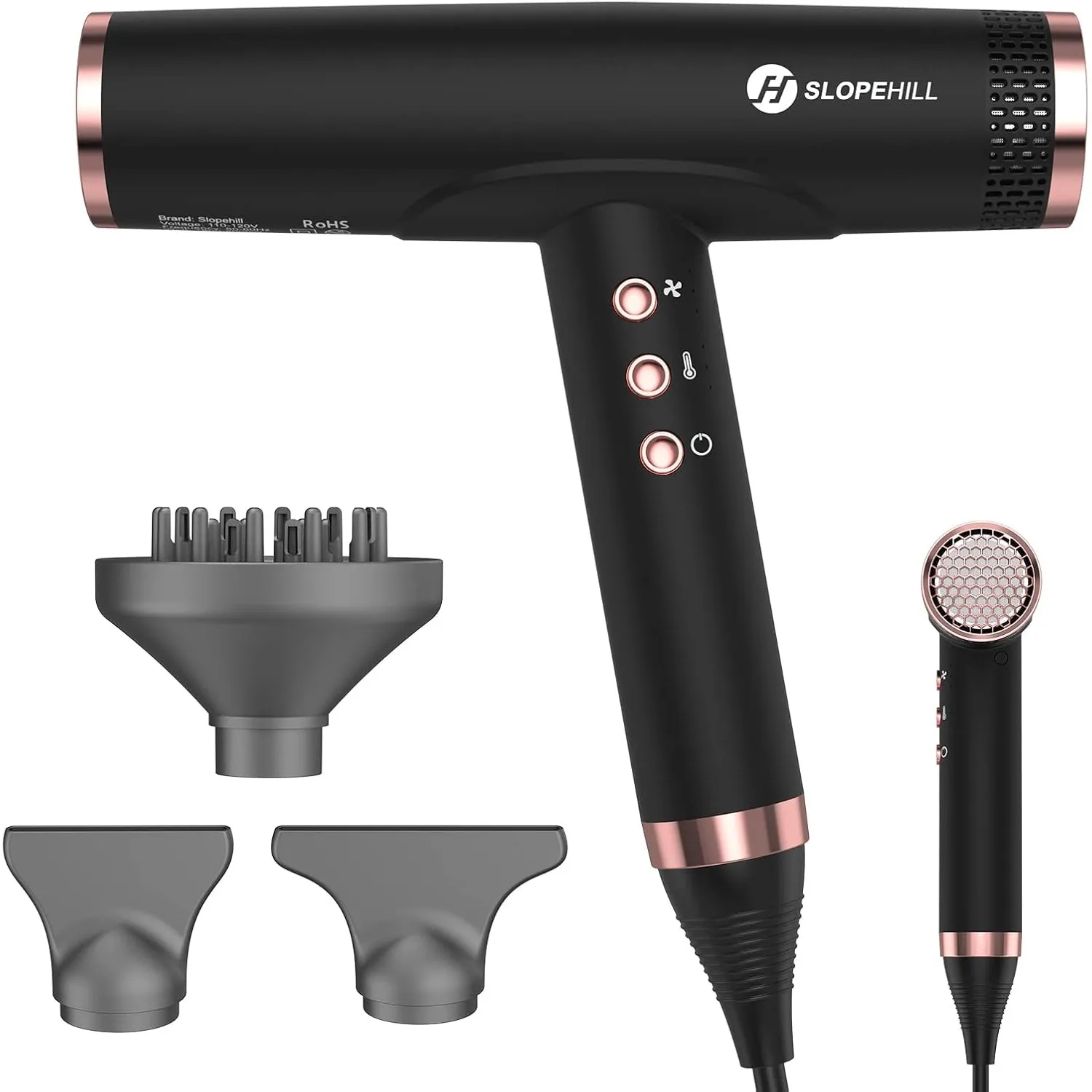 slopehill Professioneller Ionen Haartrockner, 110000RPM, 62dB Leise, 2000W