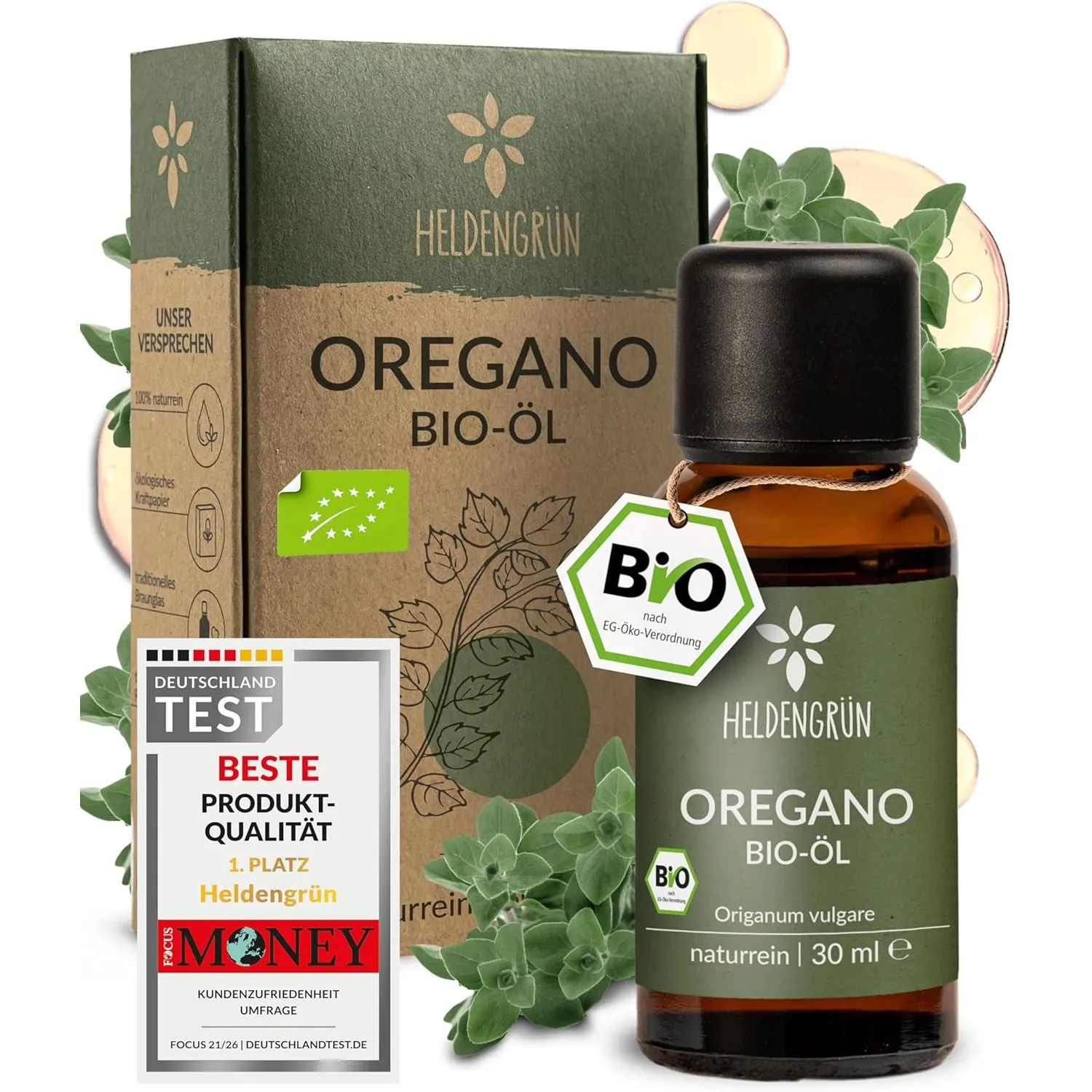 Heldengrün® BIO Oregano Öl [HOCHDOSIERT] zum Einnehmen 30 ml