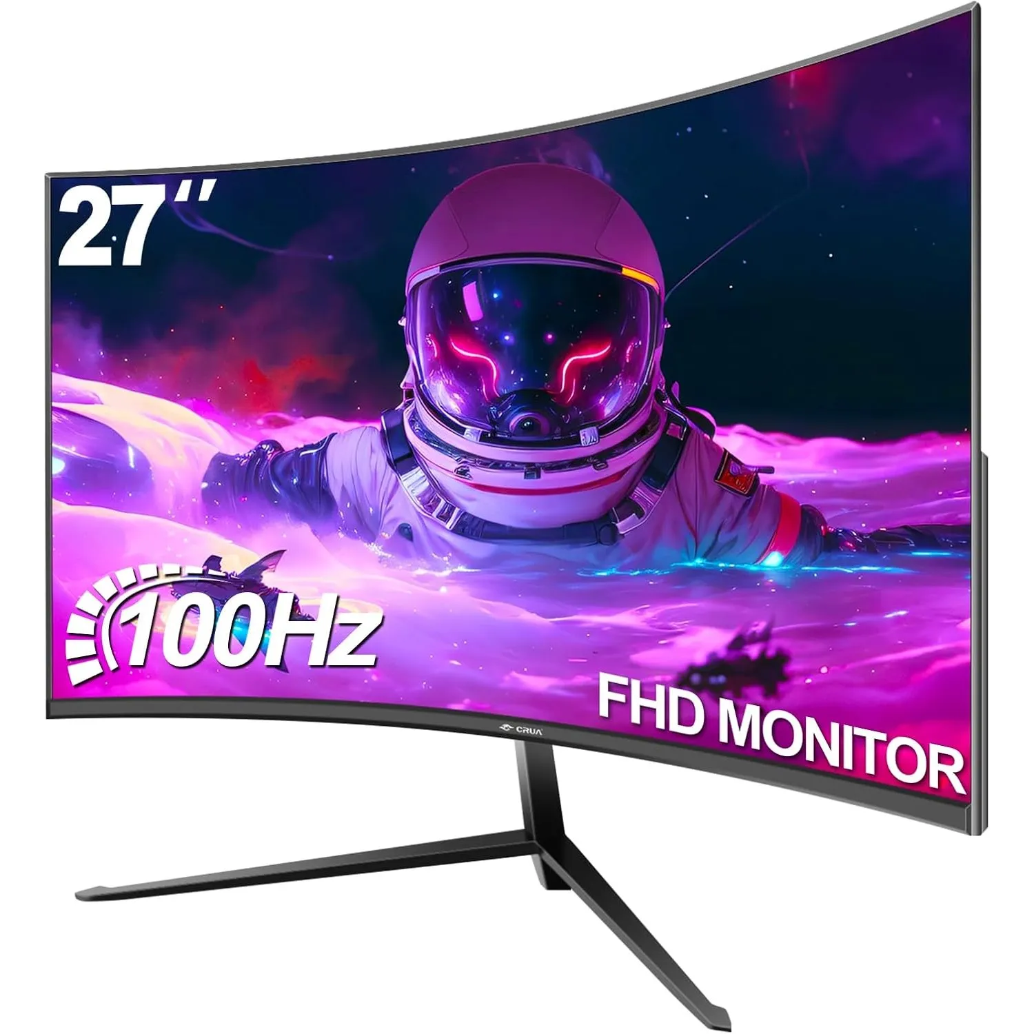 CRUA 27" Curved Monitor, Full HD (1920x1080P) VA Panel 1800R 100Hz 120% sRGB Professioneller Computermonitor, 3-seitig …
