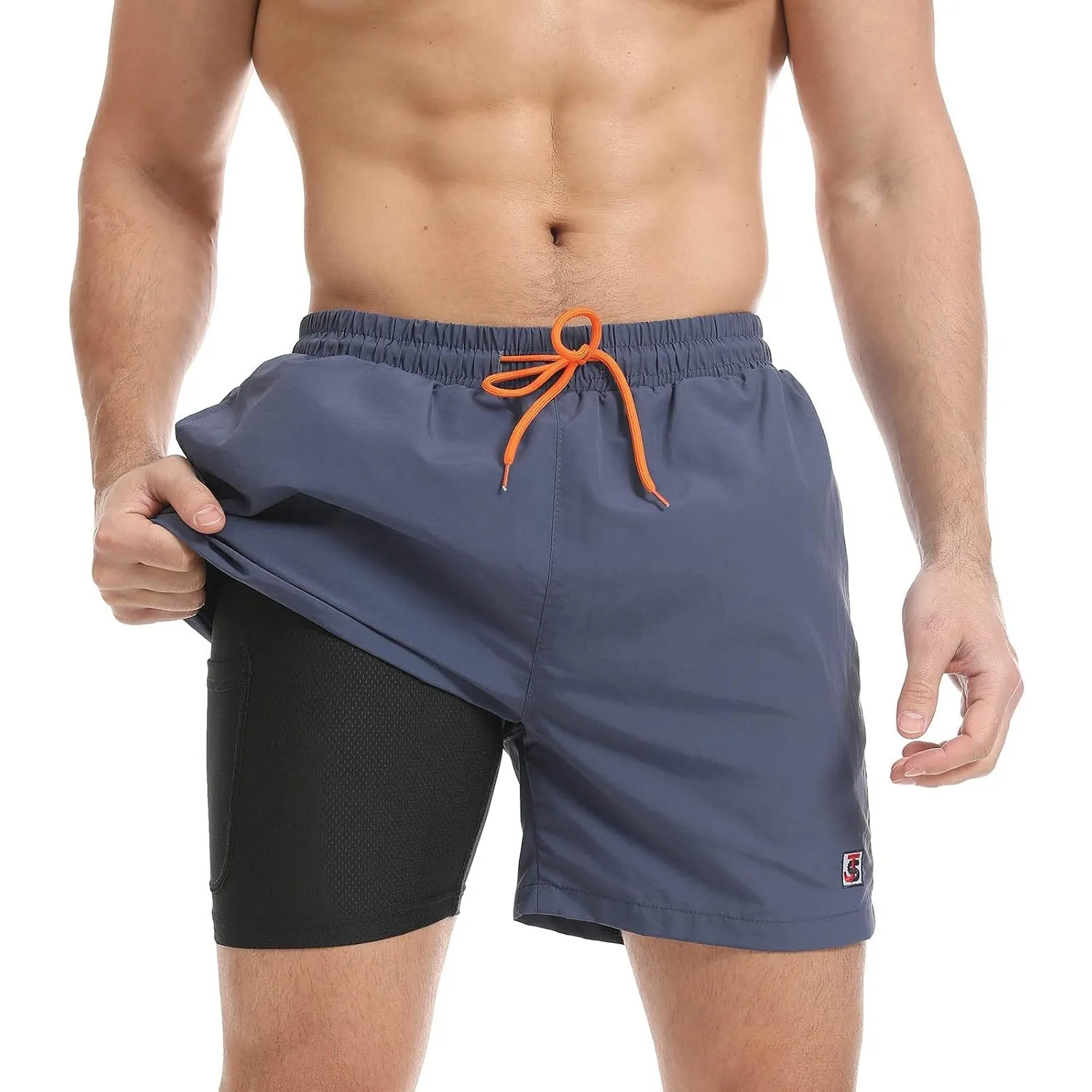 JustSun Badehose Herren Schnelltrocknend Boardshorts mit Mesh-Futter und Verstellbarem Tunnelzug