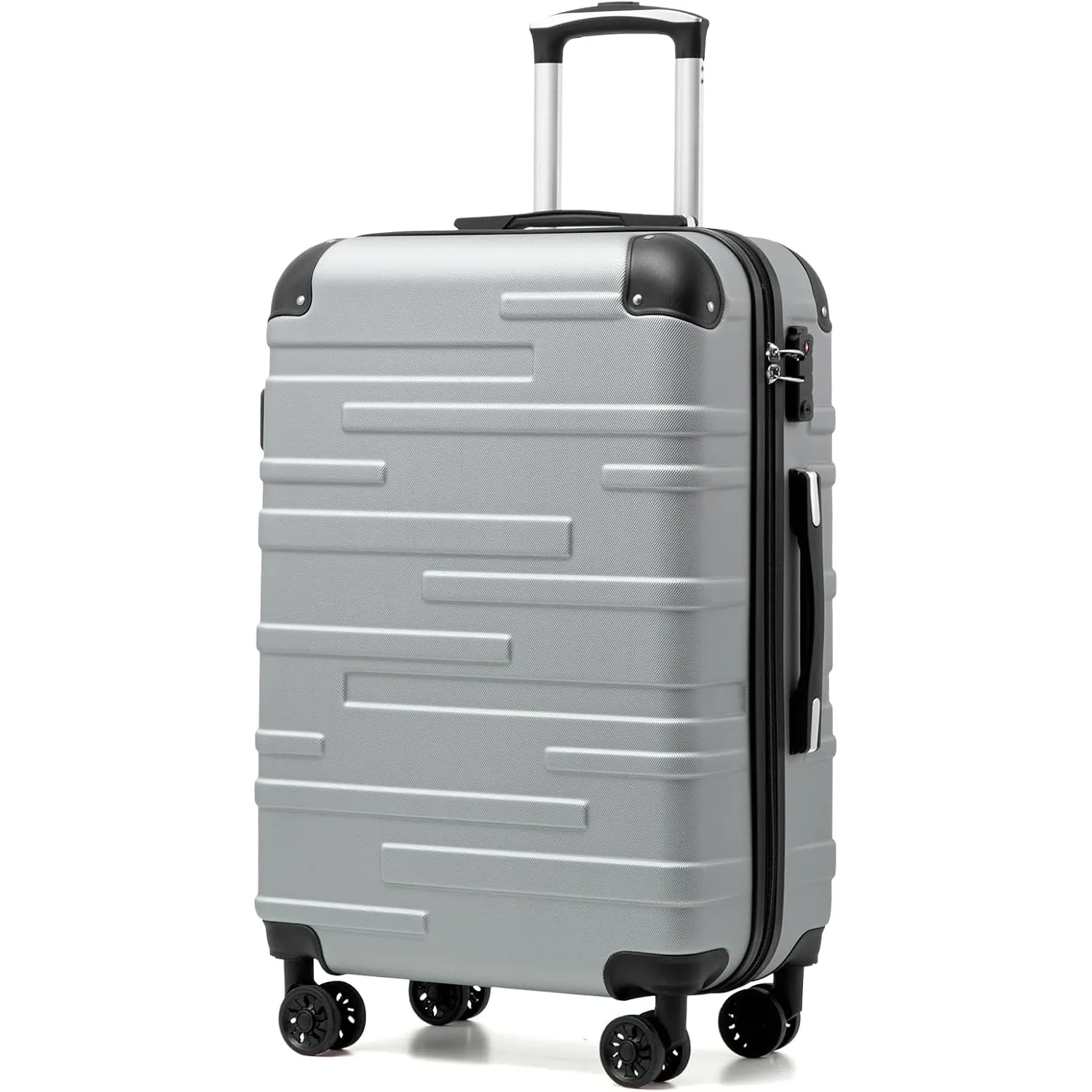COOLIFE Mittelgroßer Koffer 67 cm L, leicht Reisekoffer 60L mit TSA Schloss