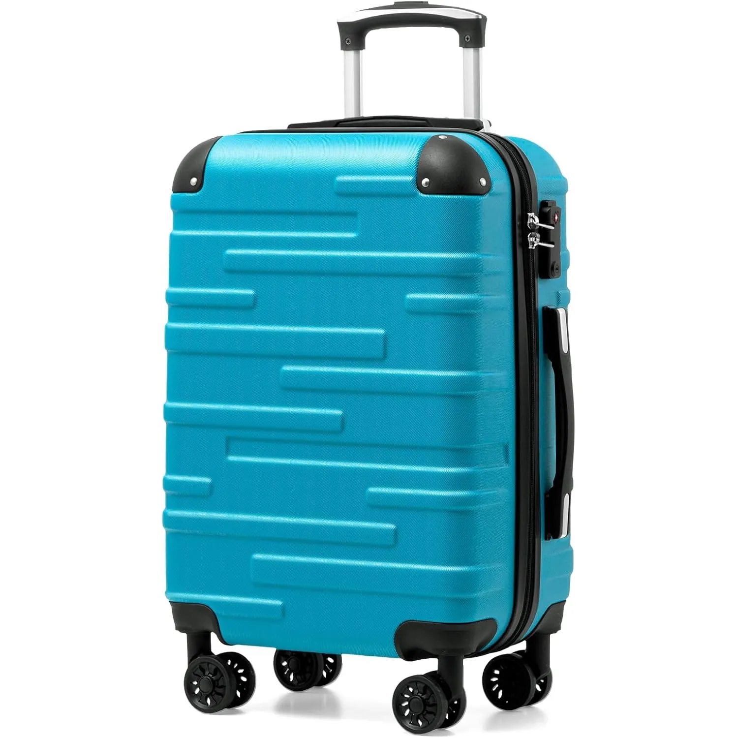 COOLIFE Hartschalen-Koffer Rollkoffer Reisekoffer Vergrößerbares Gepäck (Nur Großer Koffer Erweiterbar) ABS Material mi…