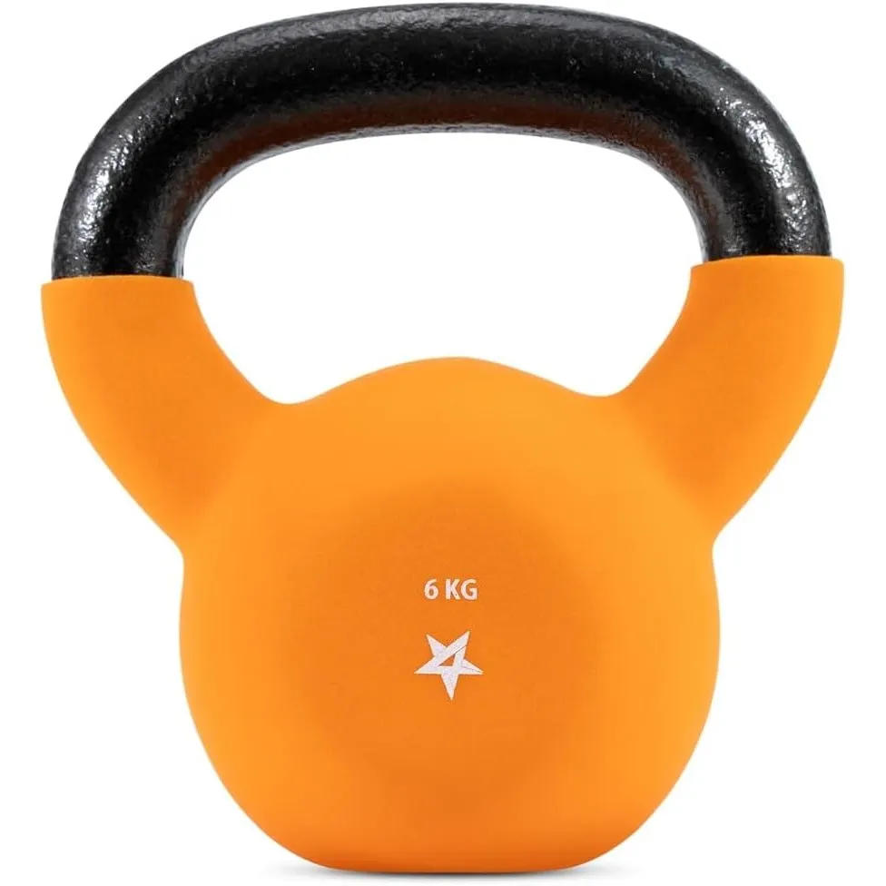 Yes4All 2-20 kg Cast Iron Kettlebell with Neoprene Coating, Multicoloured Kettlebells, Swing Dumbbell, Single