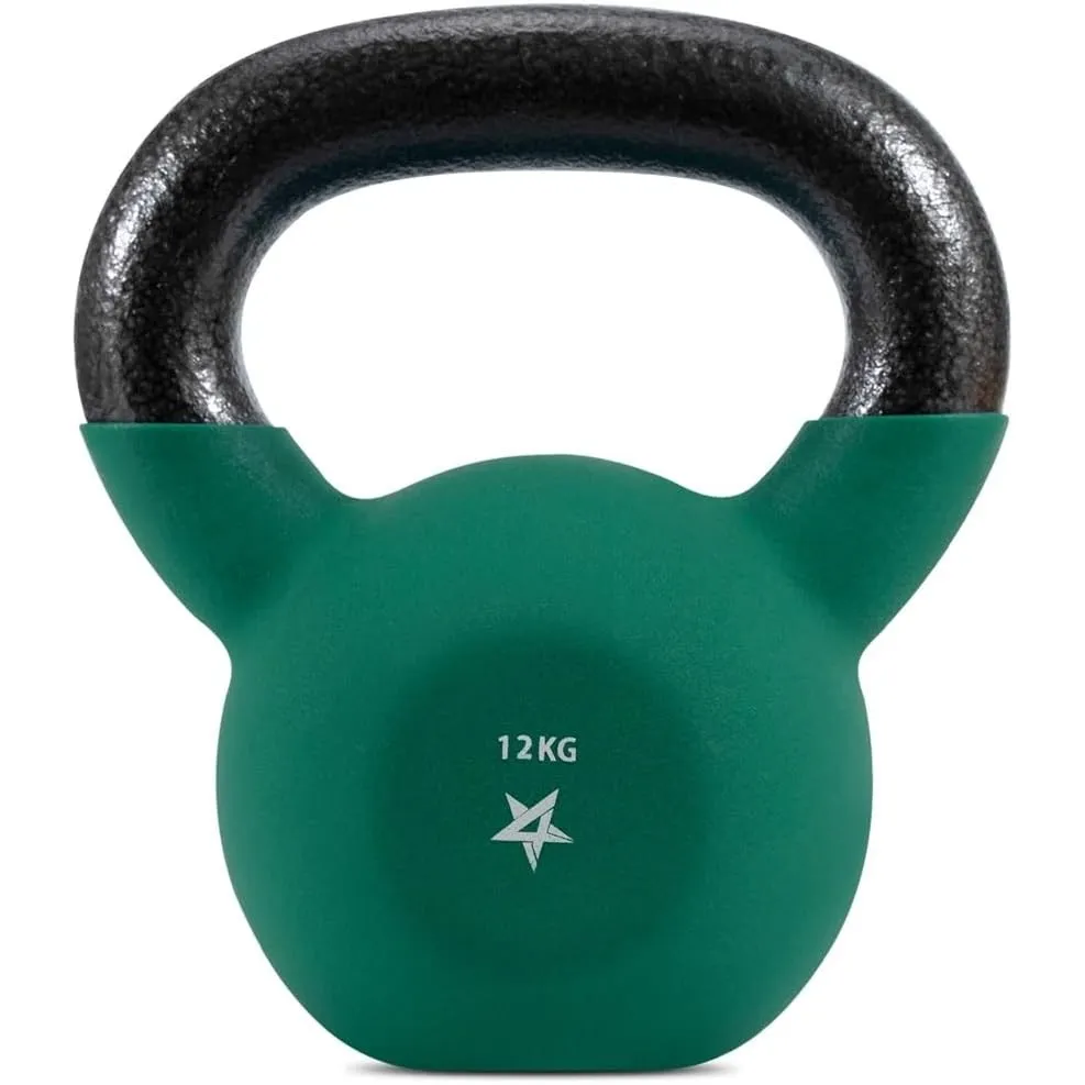 Yes4All 2-20 kg Cast Iron Kettlebell with Neoprene Coating, Multicoloured Kettlebells, Swing Dumbbell, Single