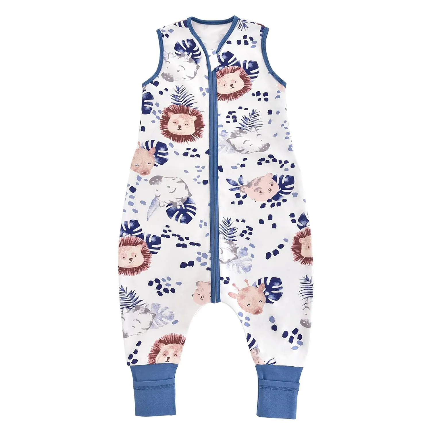 Chilsuessy Baby Sommerschlafsack mit Füßen 0.5 Tog Kleine Kinder Schlafsack mit Beinen Unwattiert 100% Baumwolle Schlaf…