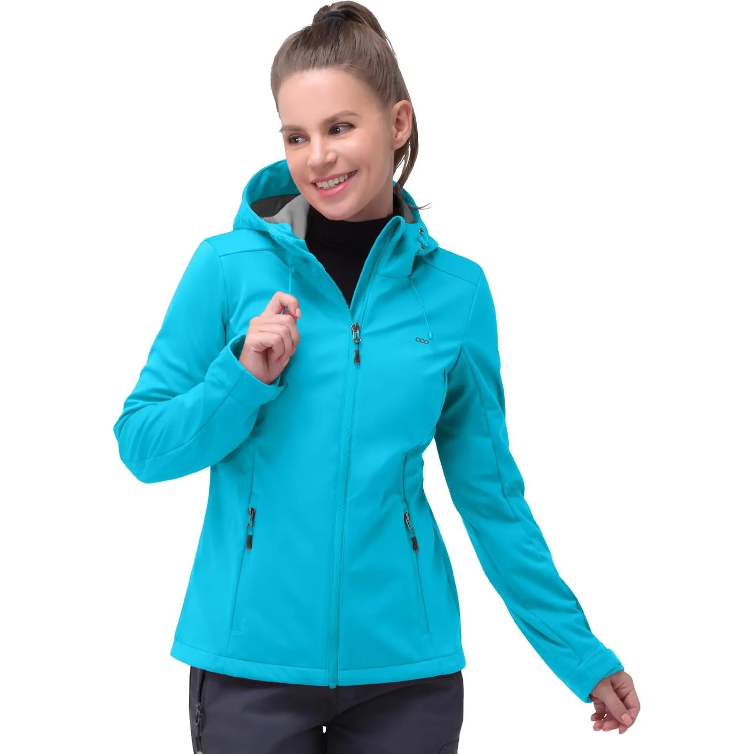 33,000ft Damen Softshelljacke Wasserdichte Funktionsjacke mit Kapuze